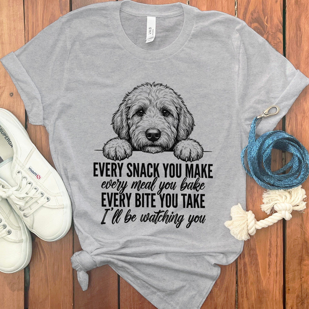 Doodle Watching T-Shirt in Athletic Heather / S by Puppy Jo