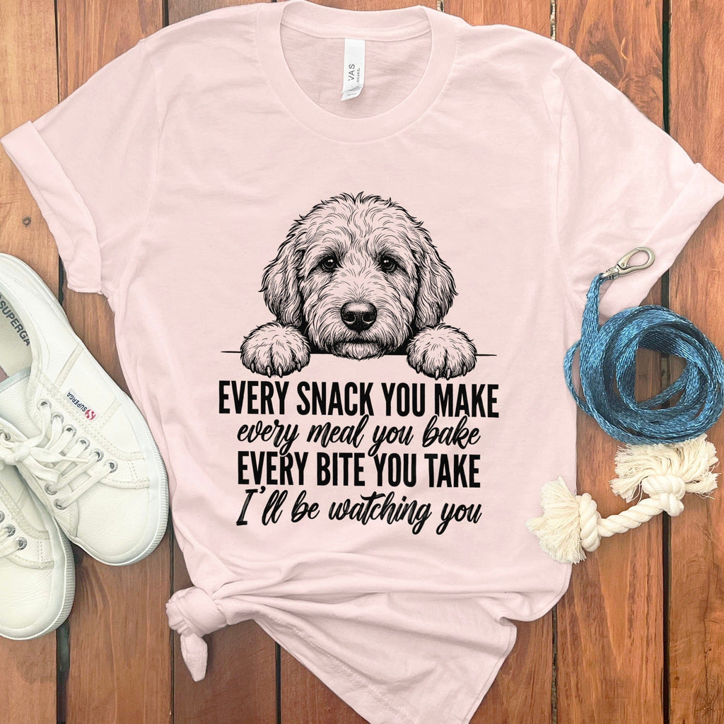 Doodle Watching T-Shirt in Soft Pink / S by Puppy Jo