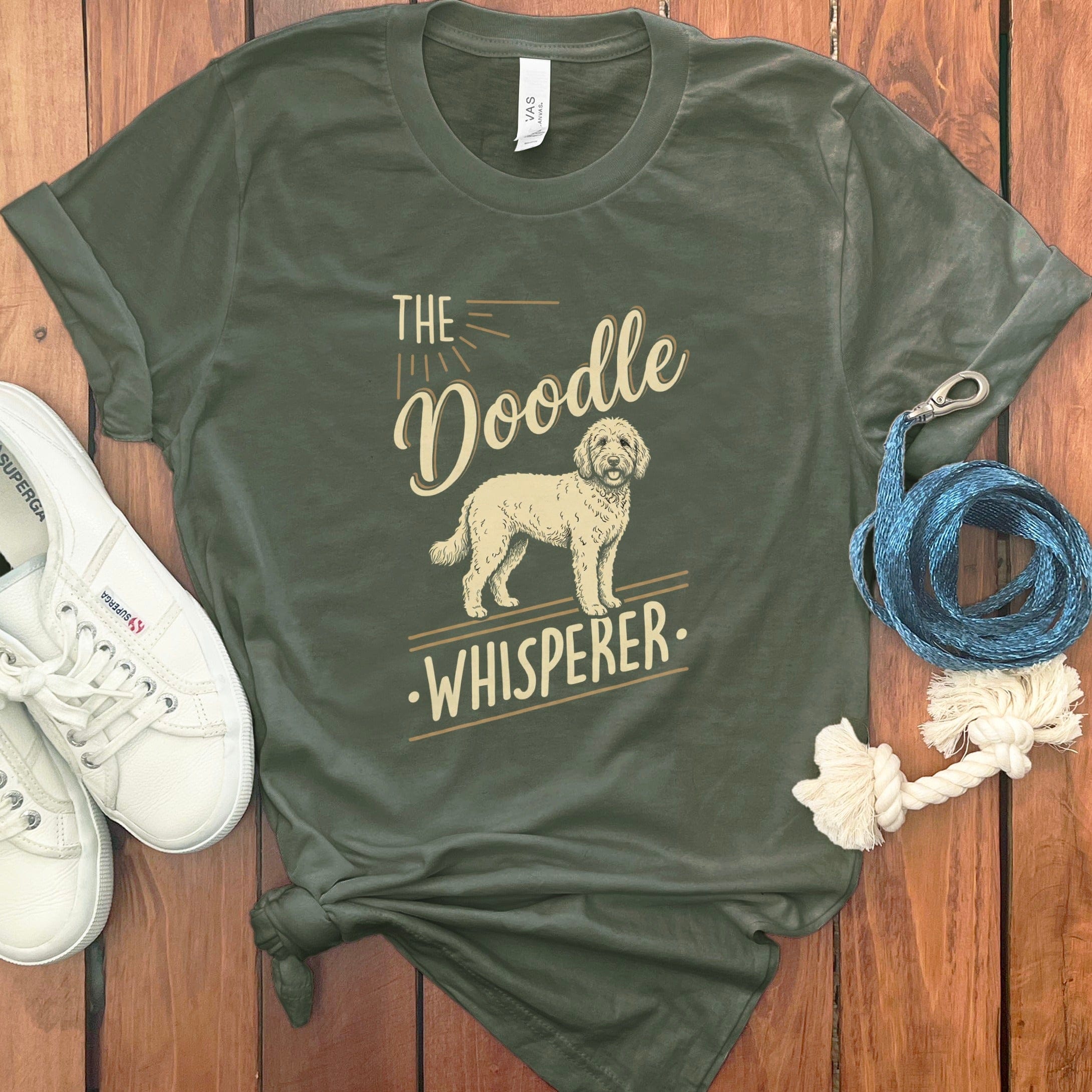 Doodle Whisperer T-Shirt in Military Green / M by Puppy Jo