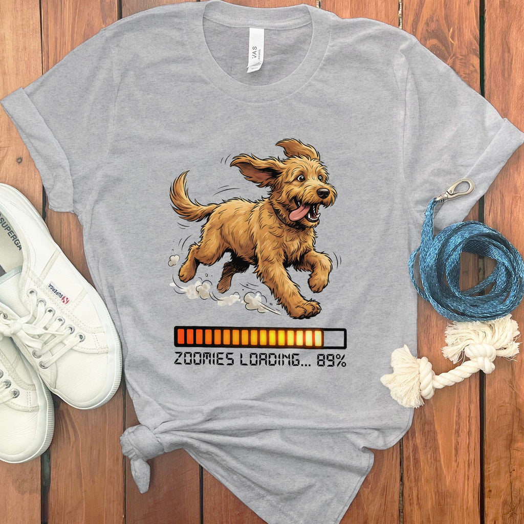 Doodle Zoomies T-Shirt in Athletic Heather / S by Puppy Jo