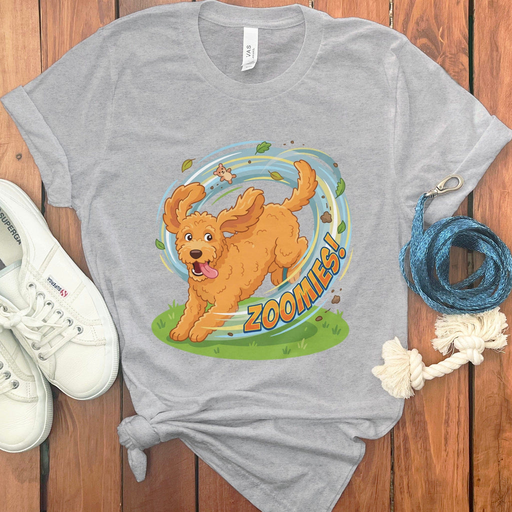 Doodle Zoomies T-Shirt in Athletic Heather / S by Puppy Jo