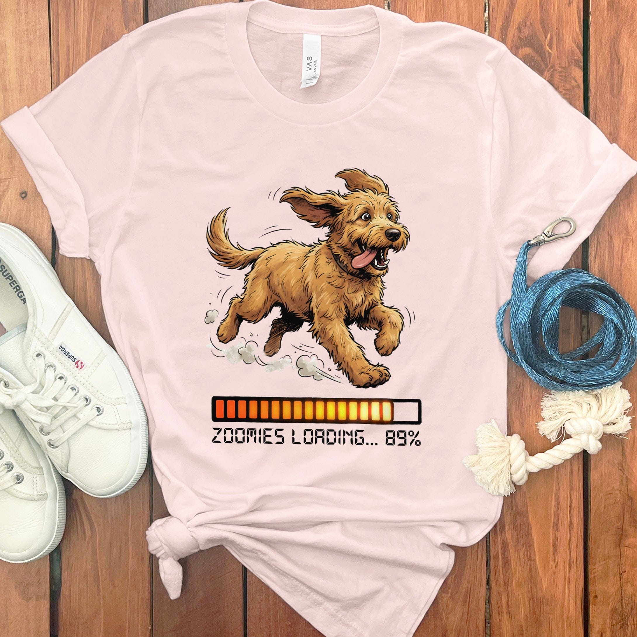 Doodle Zoomies T-Shirt in Soft Pink / S by Puppy Jo