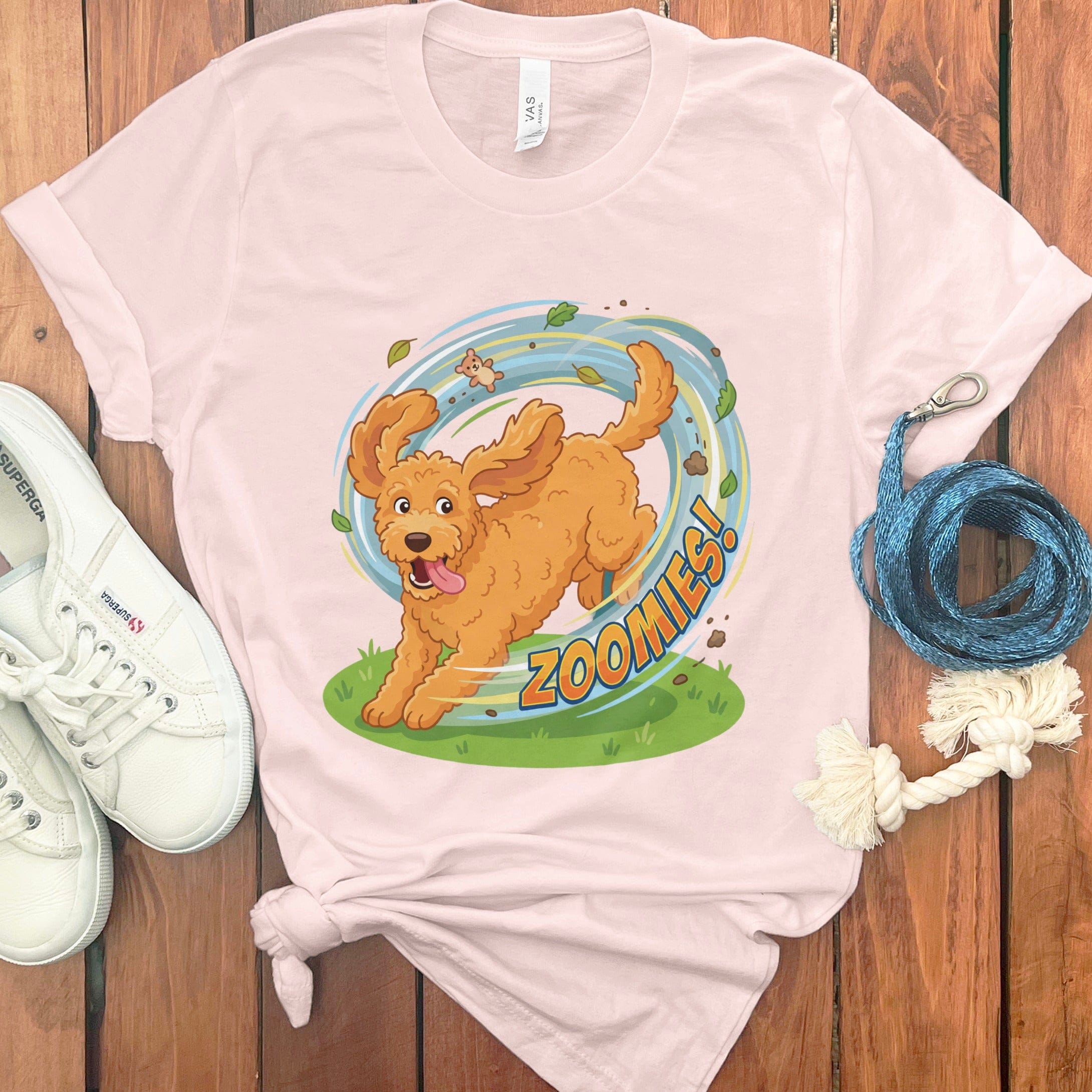 Doodle Zoomies T-Shirt in Soft Pink / S by Puppy Jo