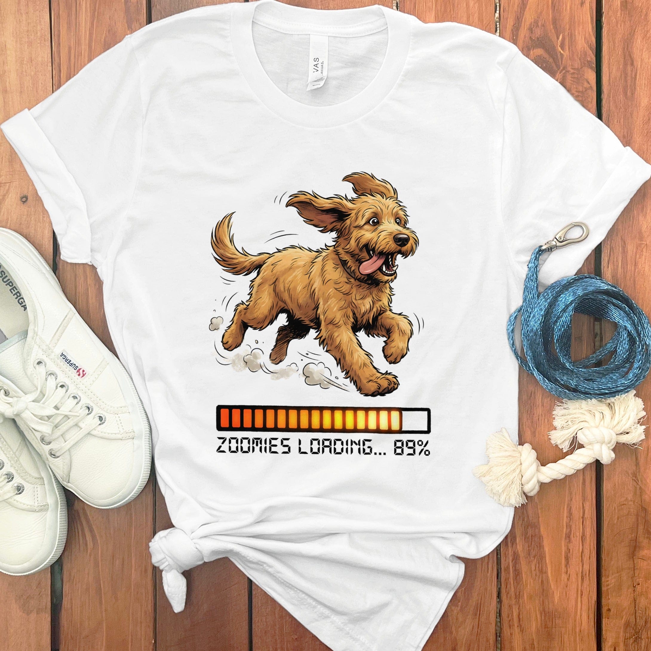 Doodle Zoomies T-Shirt in White / S by Puppy Jo