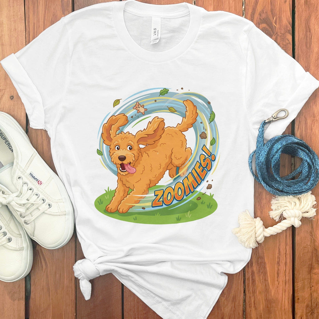 Doodle Zoomies T-Shirt in White / S by Puppy Jo