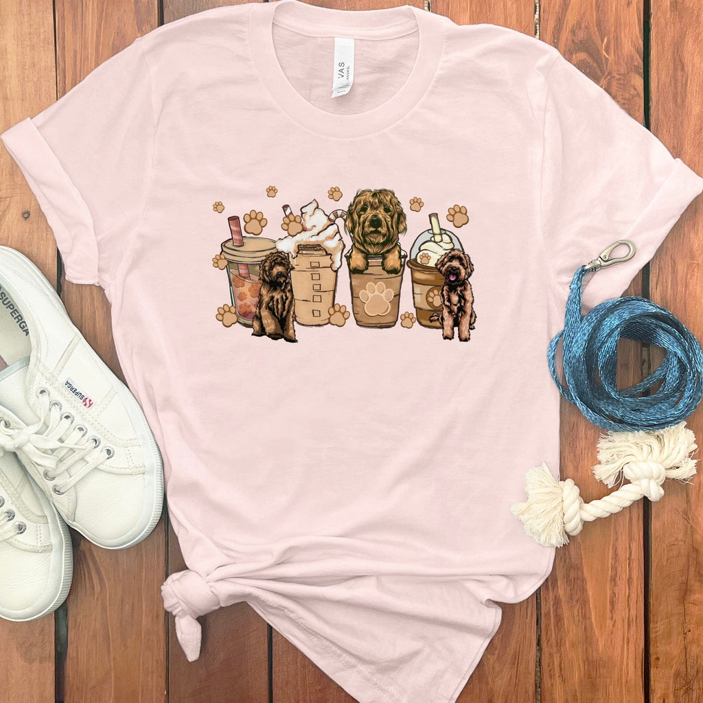 Doodles and Coffee T-Shirt in Soft Pink / S by Puppy Jo