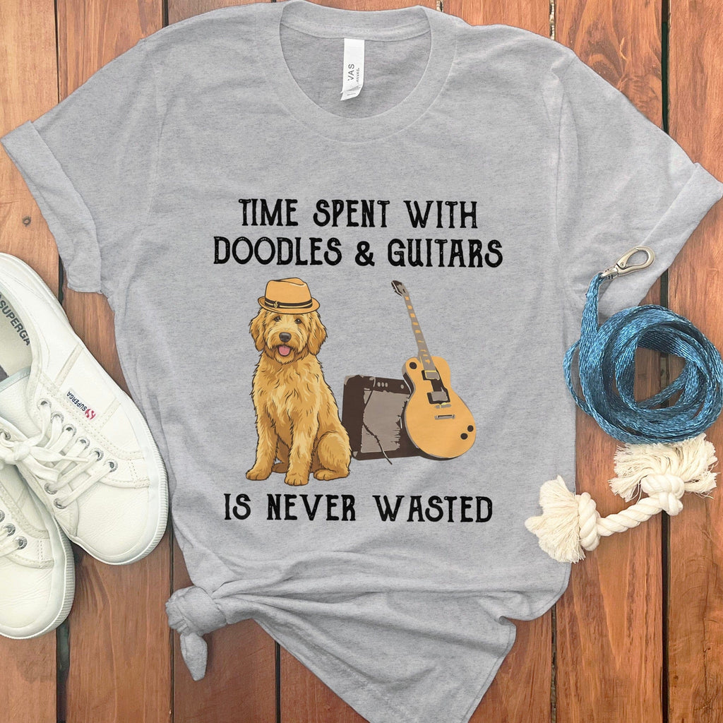 Doodles and Guitars T-Shirt in Athletic Heather / S by Puppy Jo