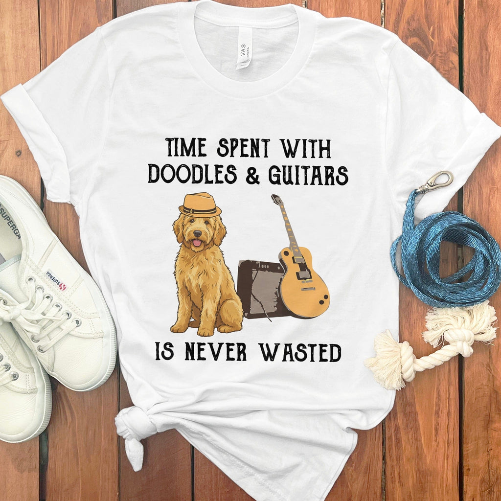 Doodles and Guitars T-Shirt in White / S by Puppy Jo