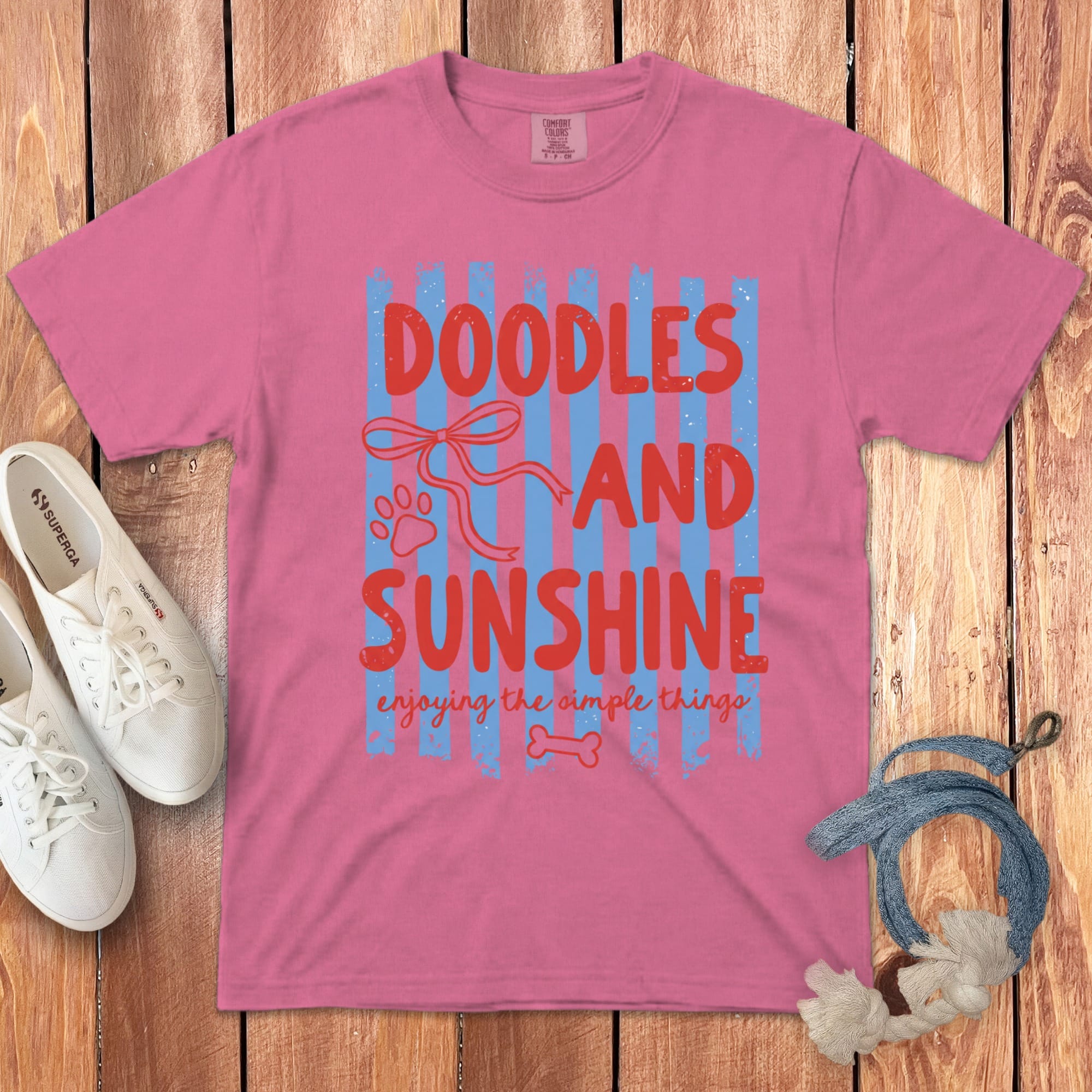 Doodles and Sunshine Signature T-Shirt in 2XL / Crunchberry by Puppy Jo