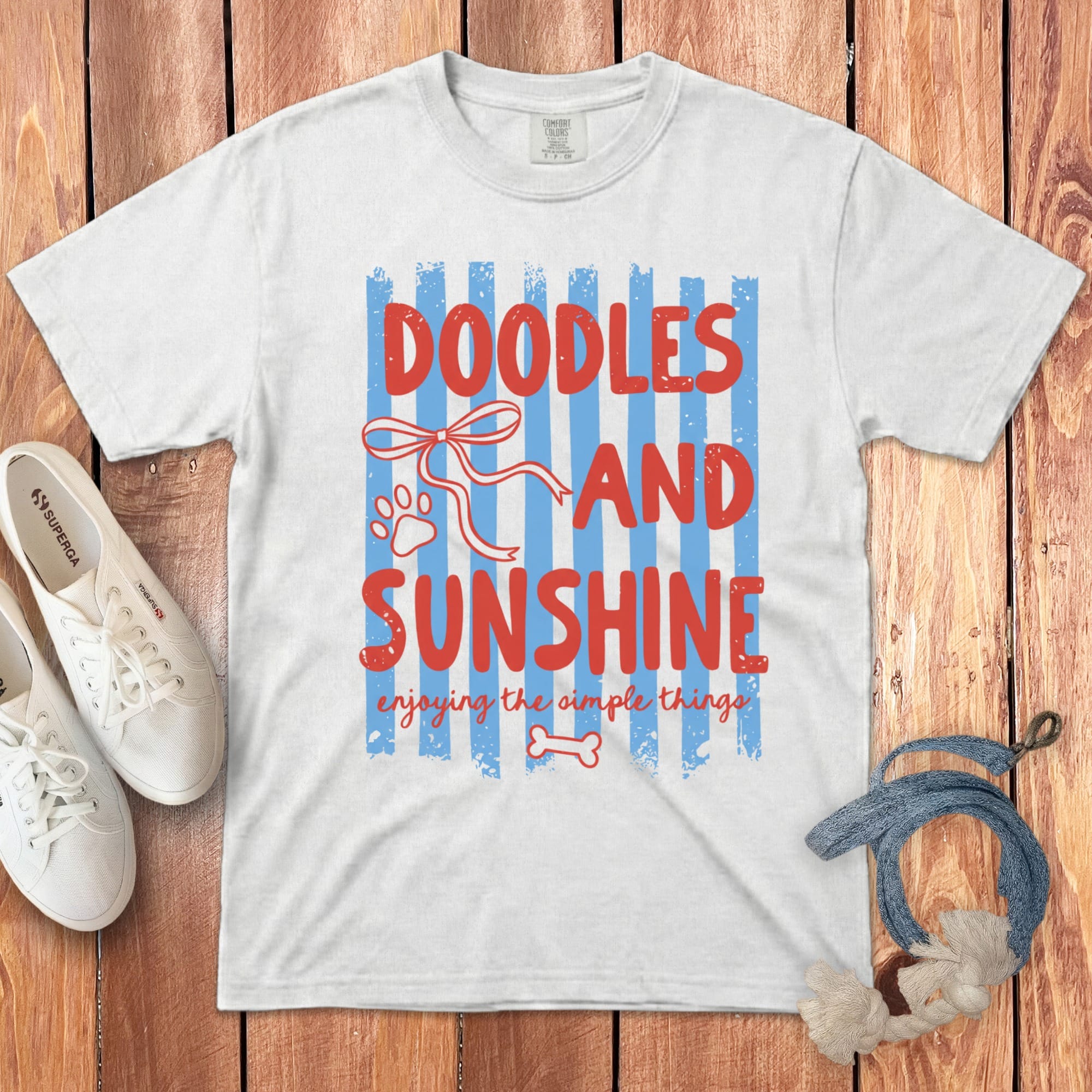 Doodles and Sunshine Signature T-Shirt in 2XL / White by Puppy Jo