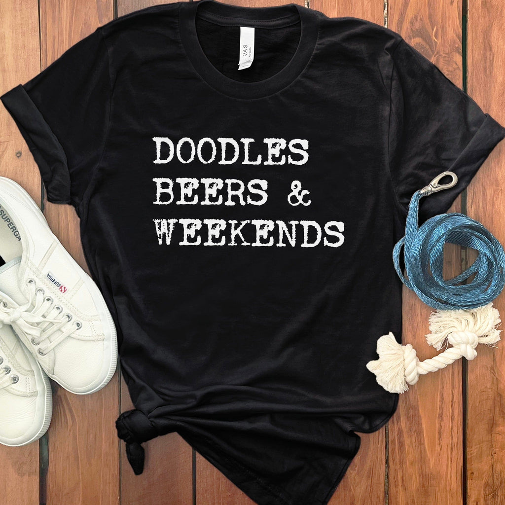 Doodles Beers T-Shirt in Black / S by Puppy Jo
