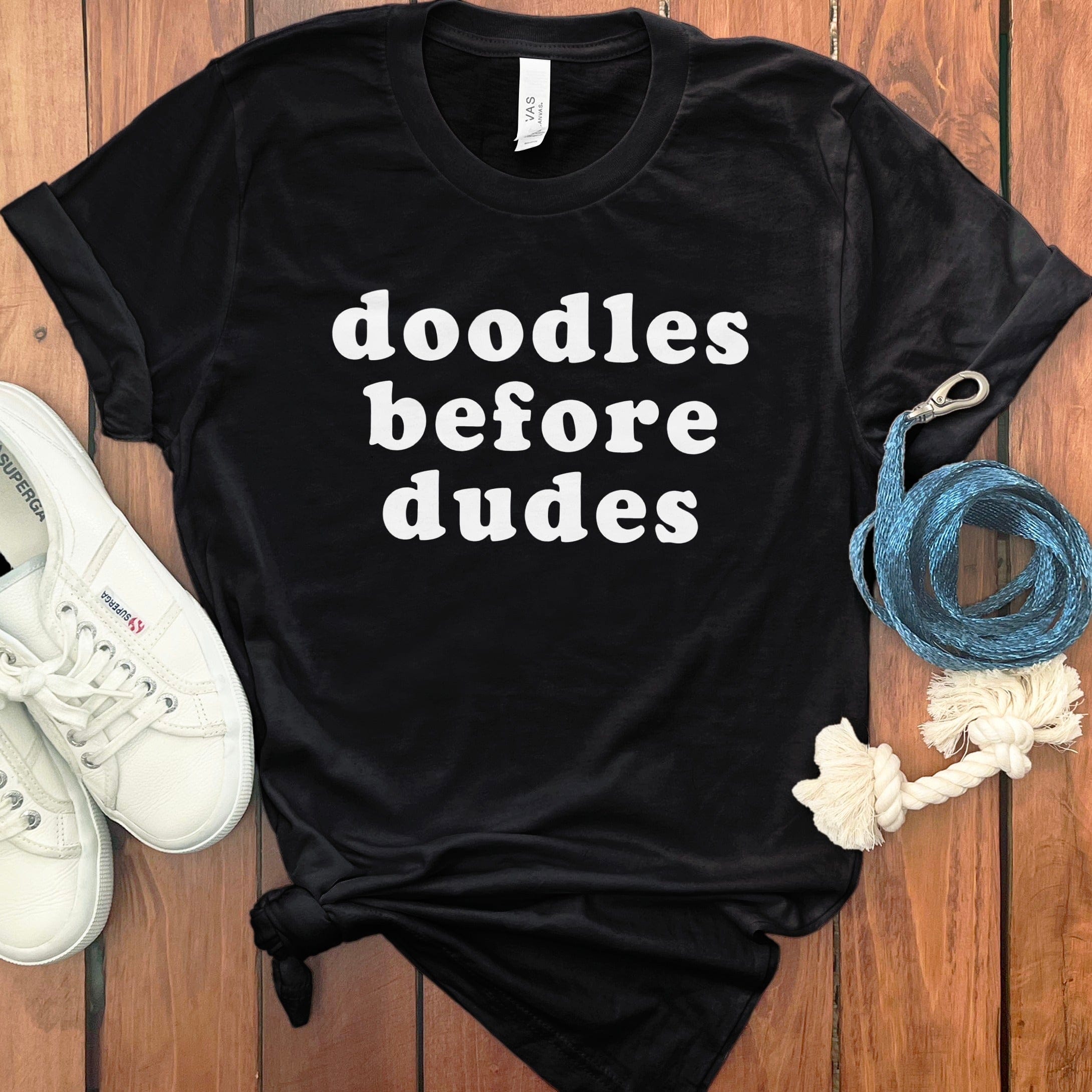 Doodles Before Dudes T-Shirt in Black / S by Puppy Jo