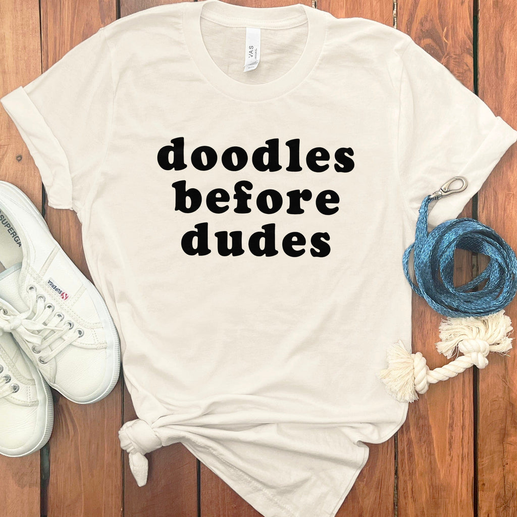 Doodles Before Dudes T-Shirt in Natural / S by Puppy Jo