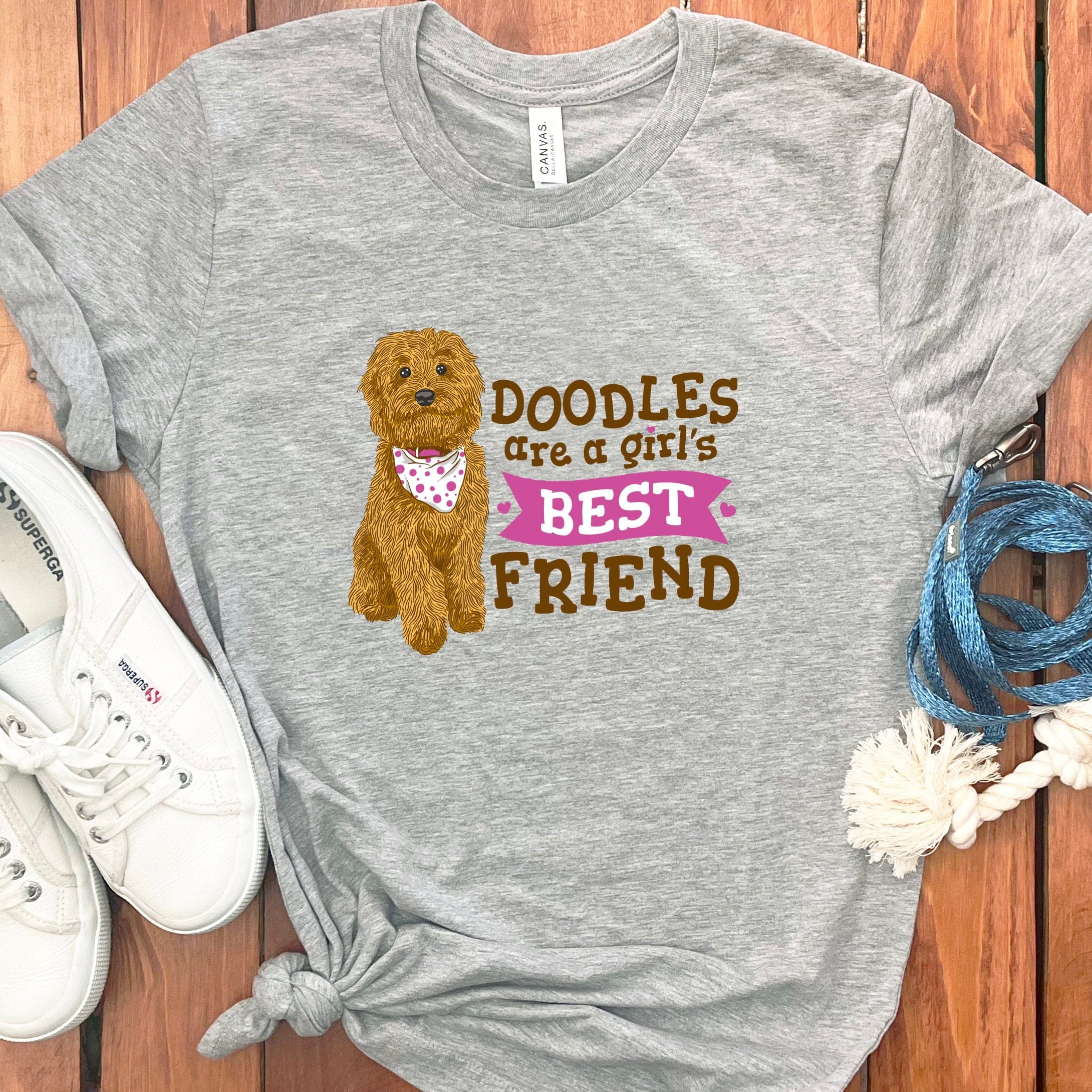 Doodles Best Friend T-Shirt in Athletic Heather / S by Puppy Jo
