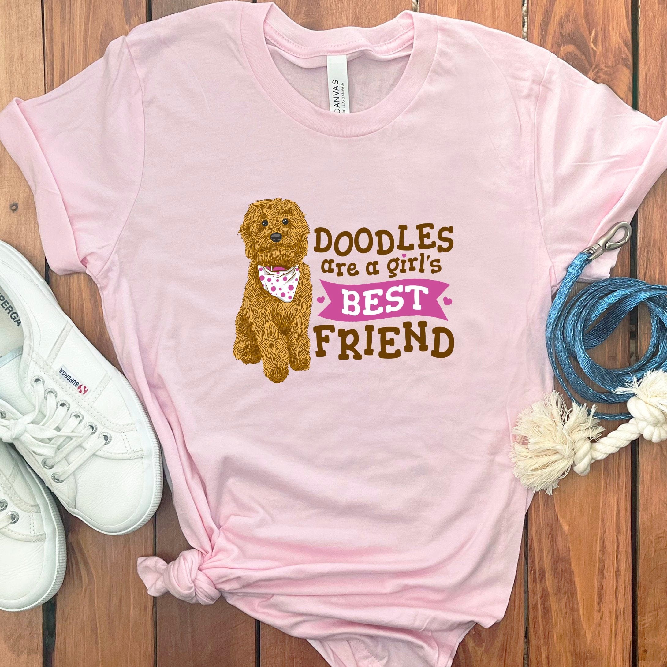 Doodles Best Friend T-Shirt in Soft Pink / S by Puppy Jo