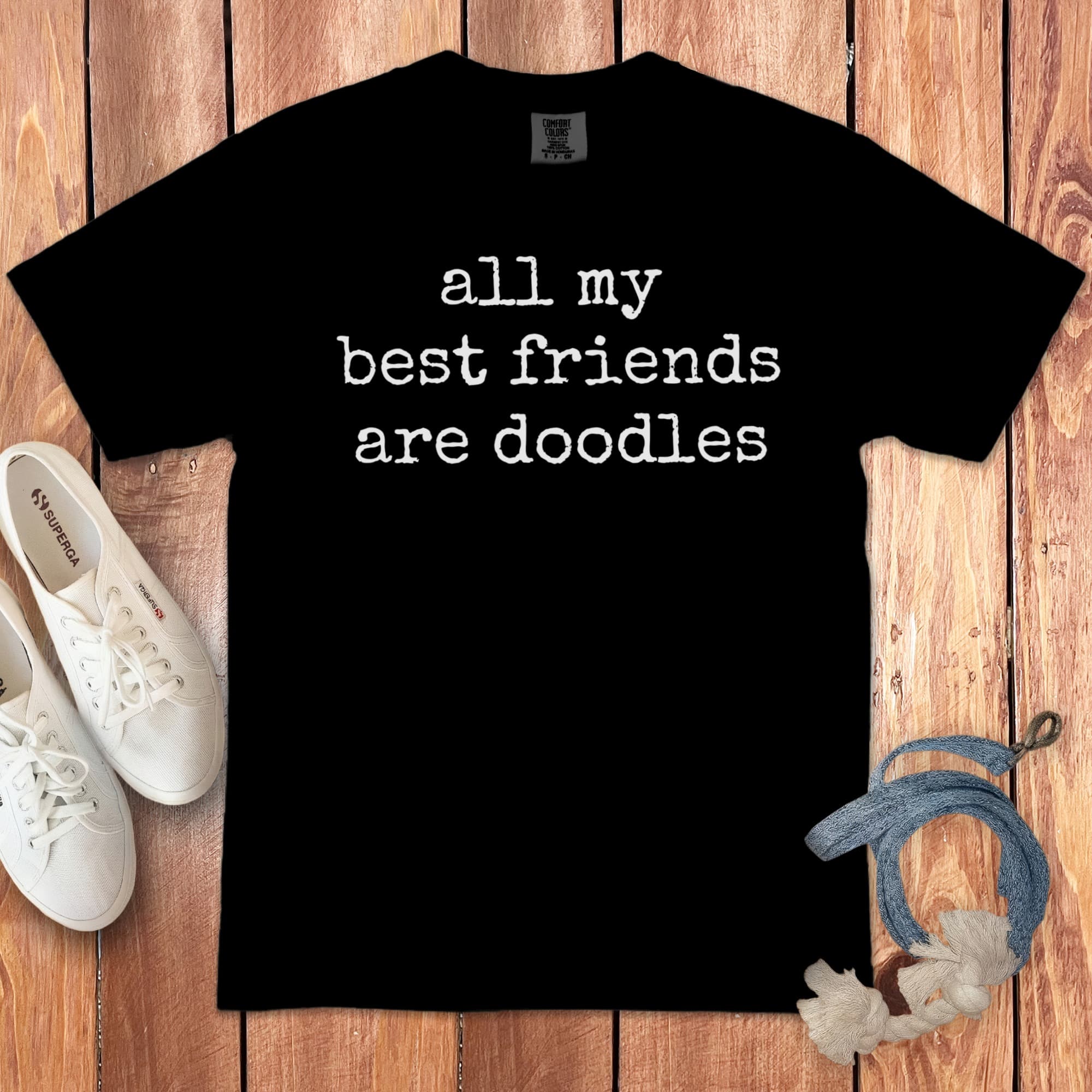 Doodles Best Friends Signature T-Shirt in Black / S by Puppy Jo