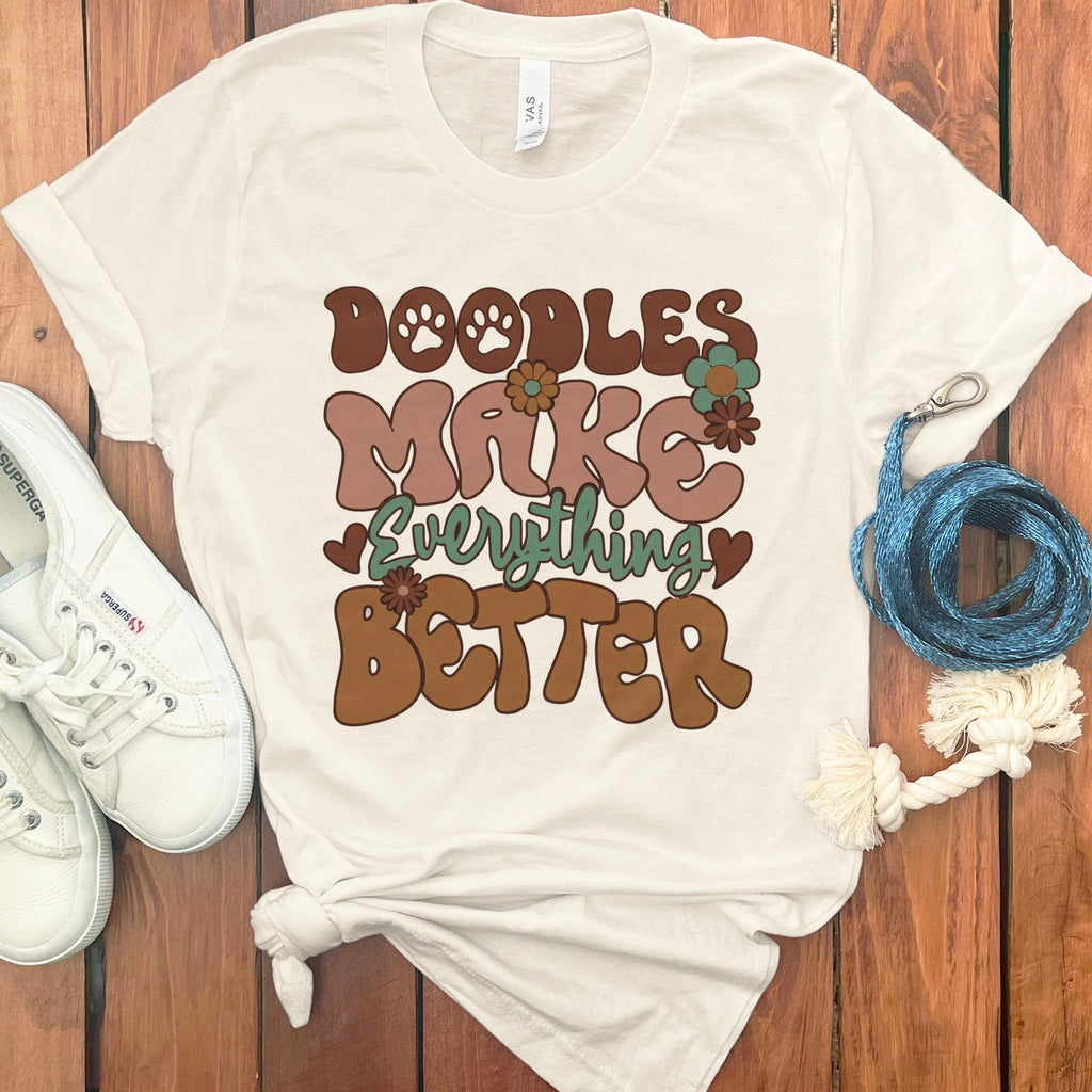 Doodles Better T-Shirt in Natural / S by Puppy Jo