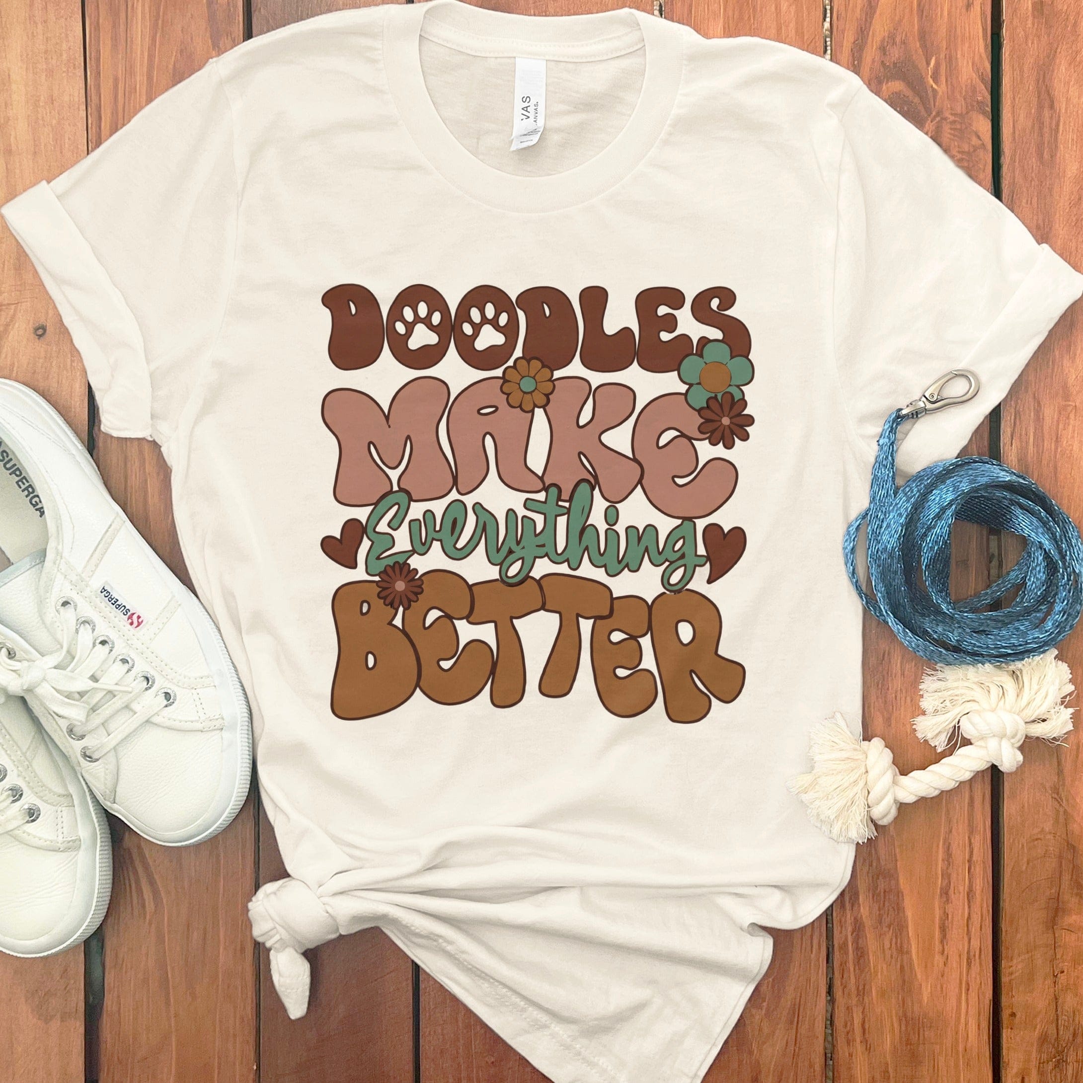 Doodles Better T-Shirt in Natural / S by Puppy Jo