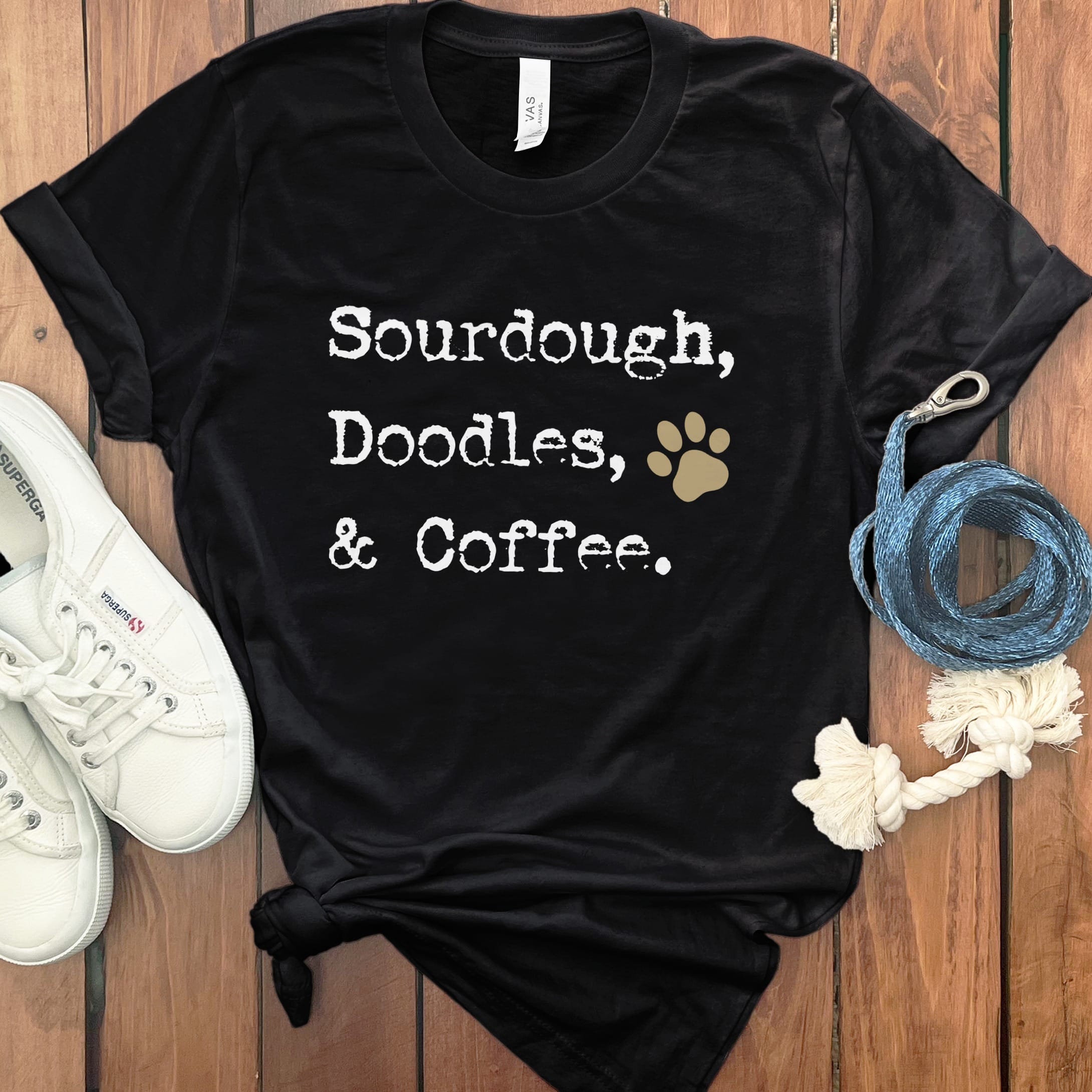 Doodles Coffee T-Shirt in Black / M by Puppy Jo