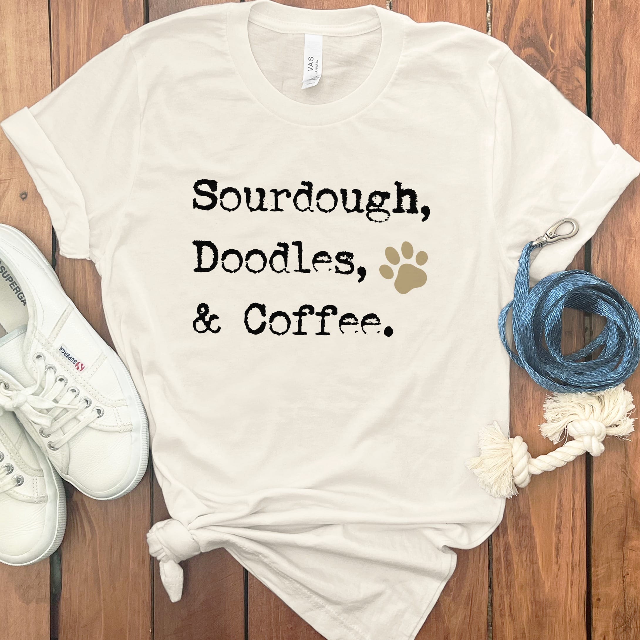 Doodles Coffee T-Shirt in Natural / M by Puppy Jo