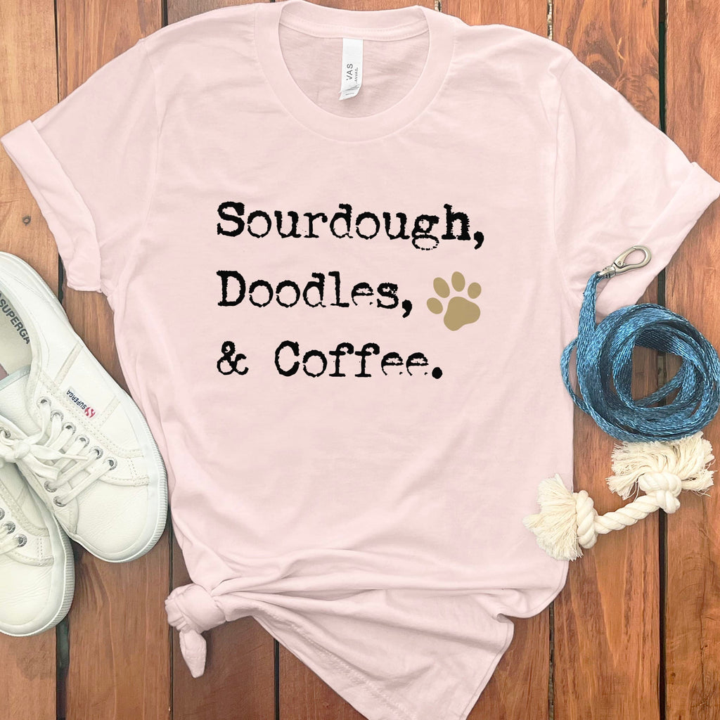 Doodles Coffee T-Shirt in Soft Pink / M by Puppy Jo