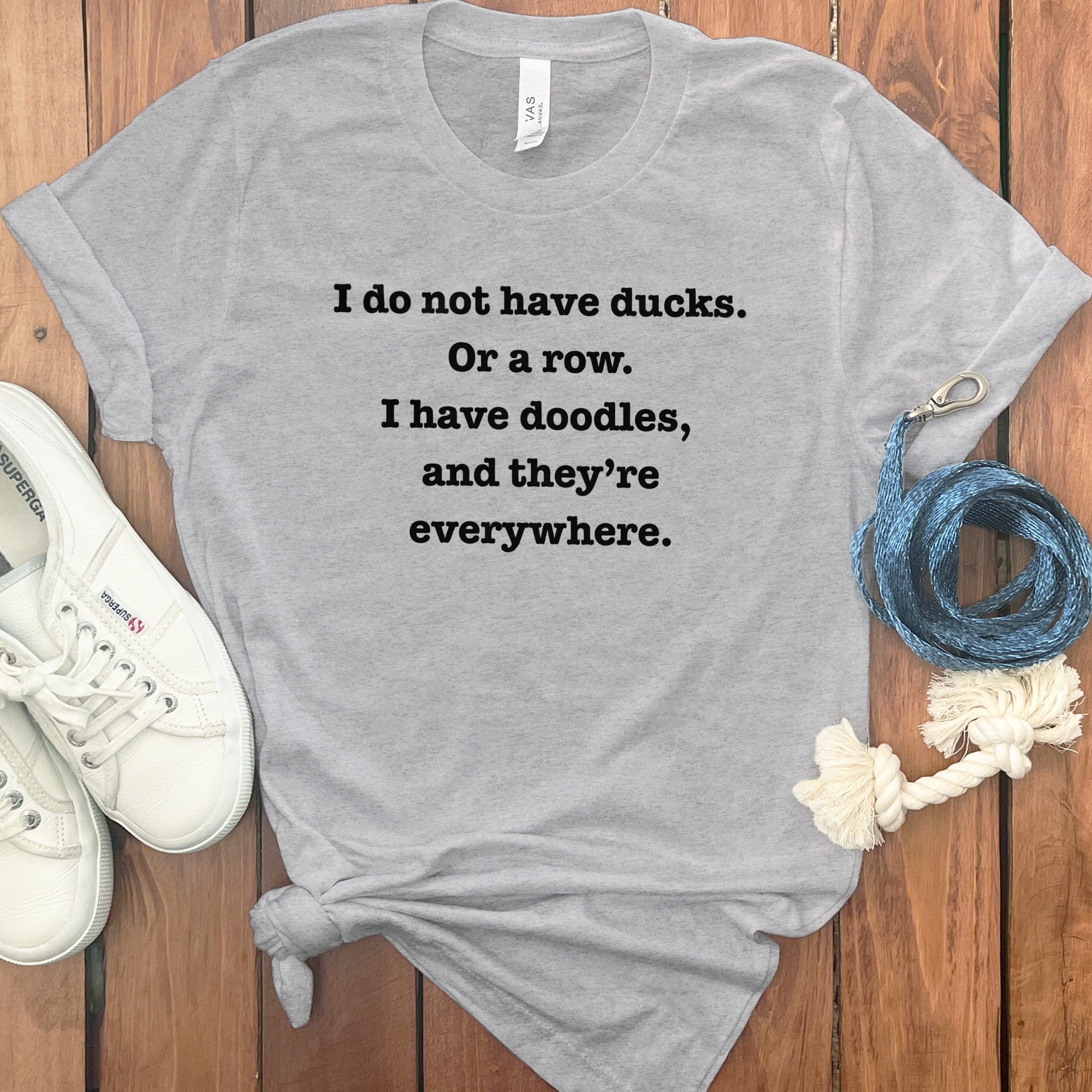 Doodles Everywhere T-Shirt in Athletic Heather / S by Puppy Jo