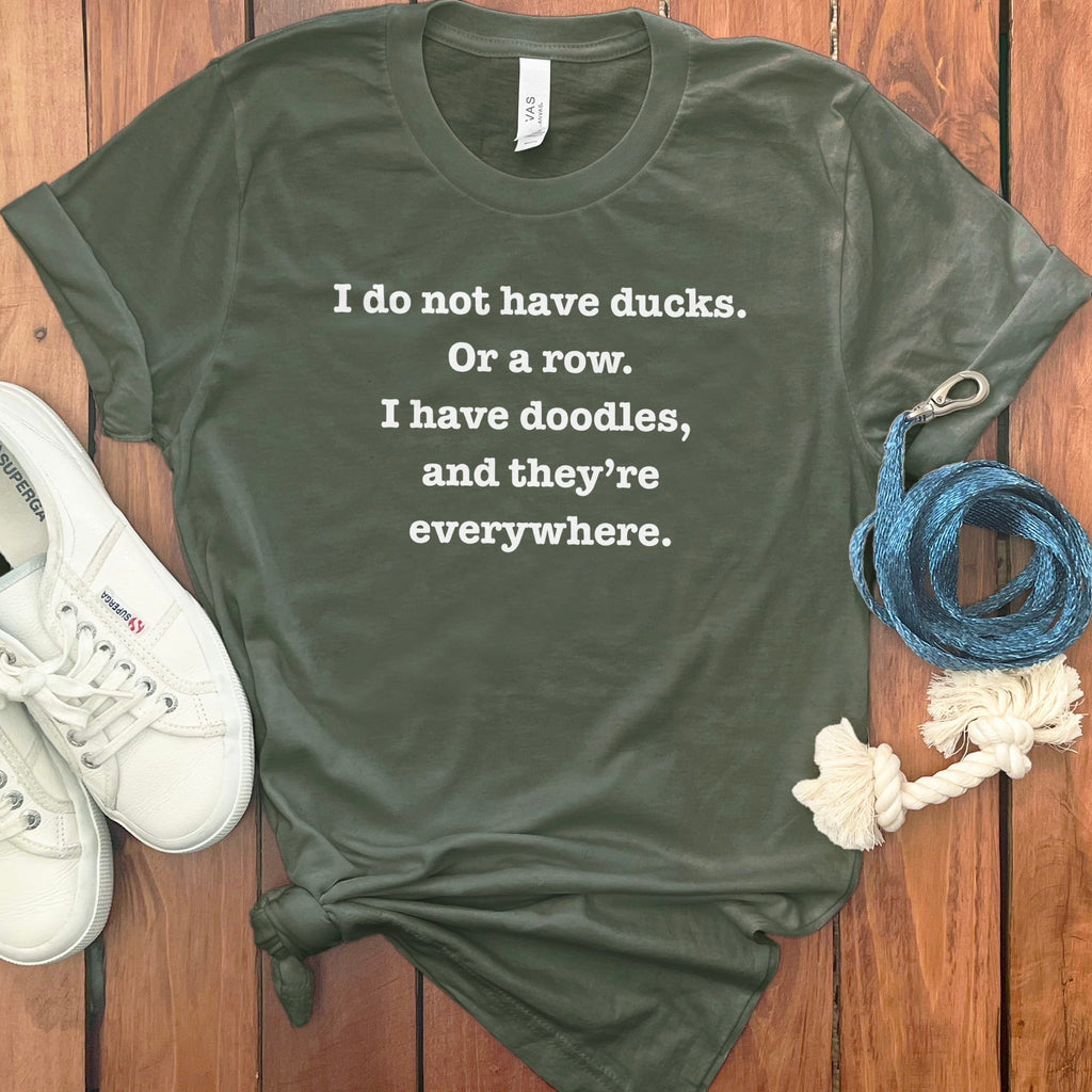 Doodles Everywhere T-Shirt in Military Green / S by Puppy Jo