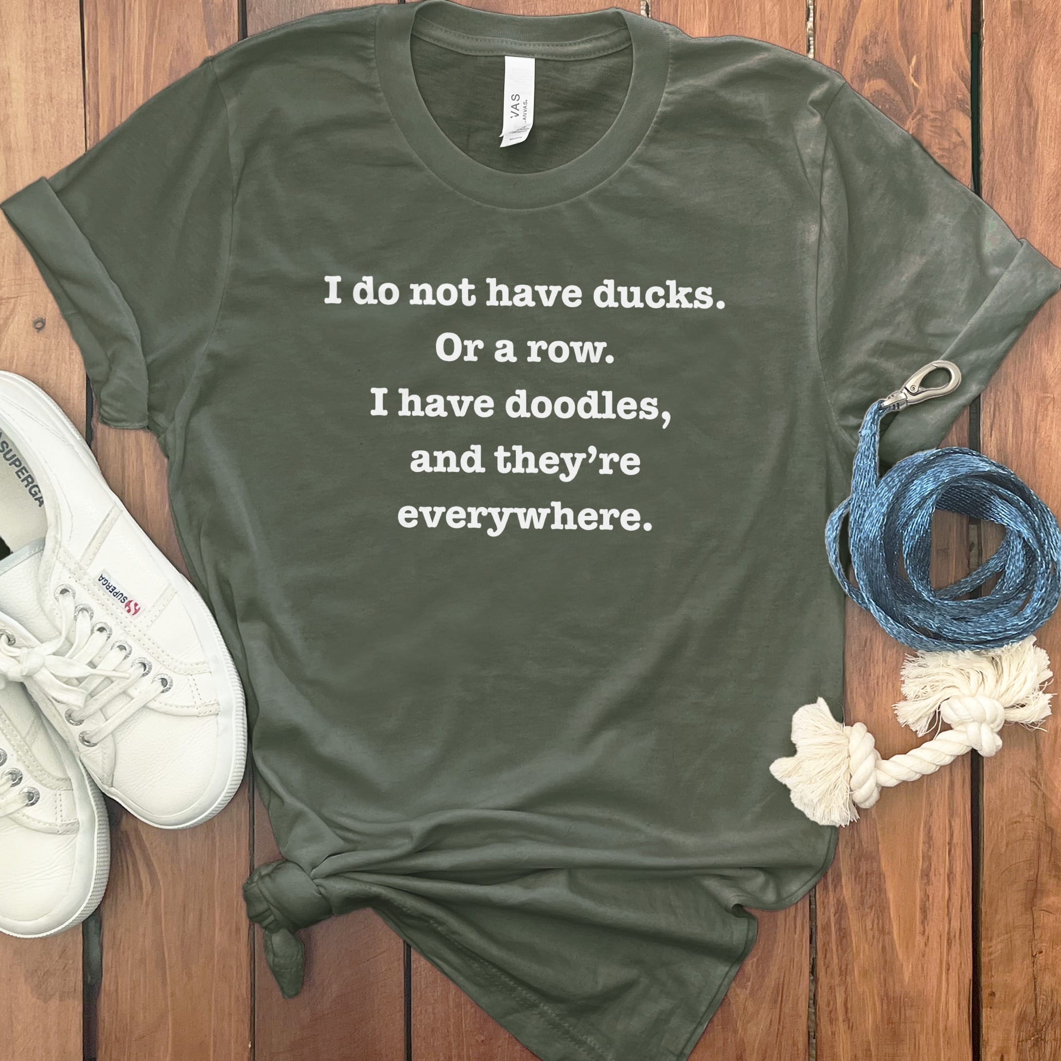Doodles Everywhere T-Shirt in Military Green / S by Puppy Jo