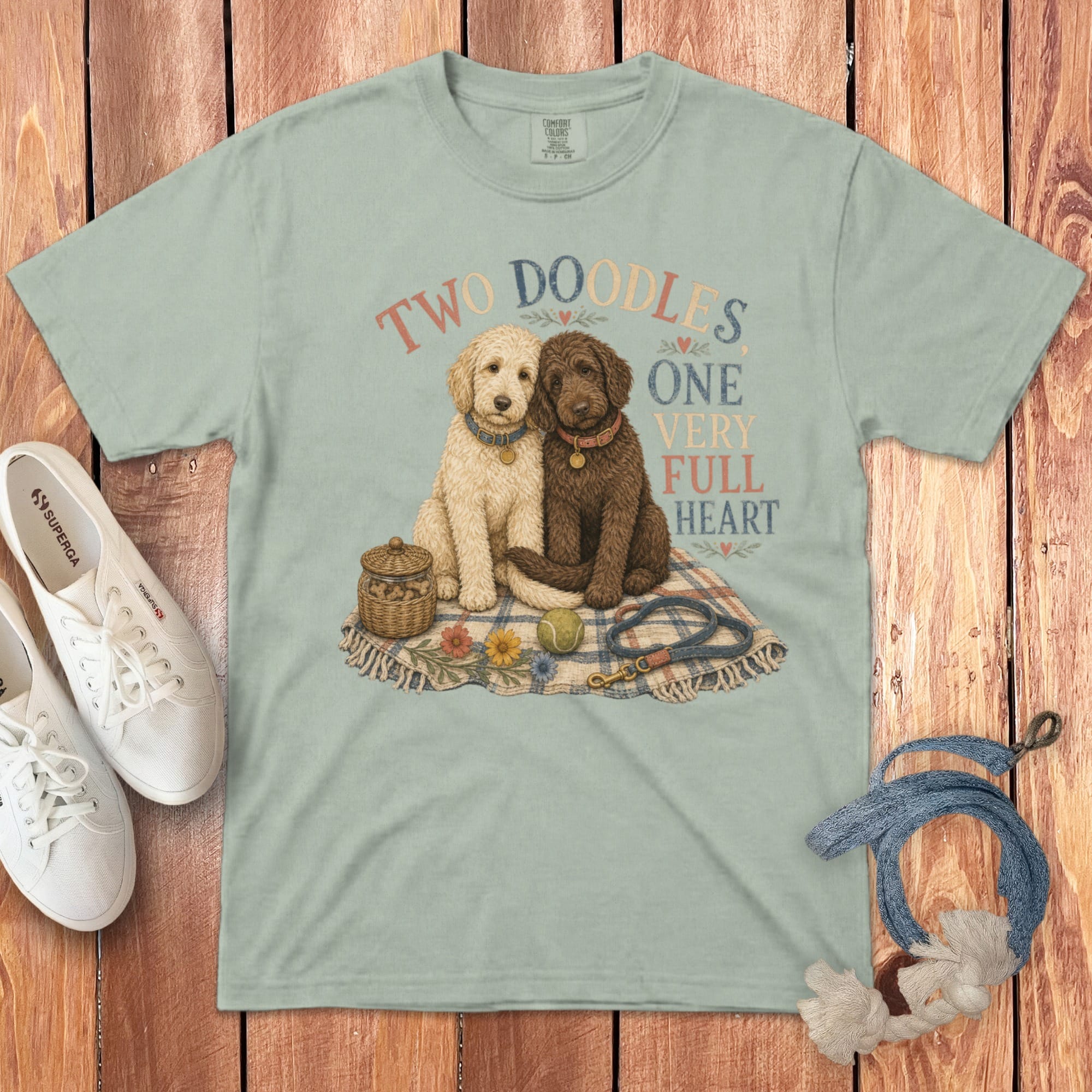 Doodles Full Heart Signature T-Shirt in S / Bay by Puppy Jo