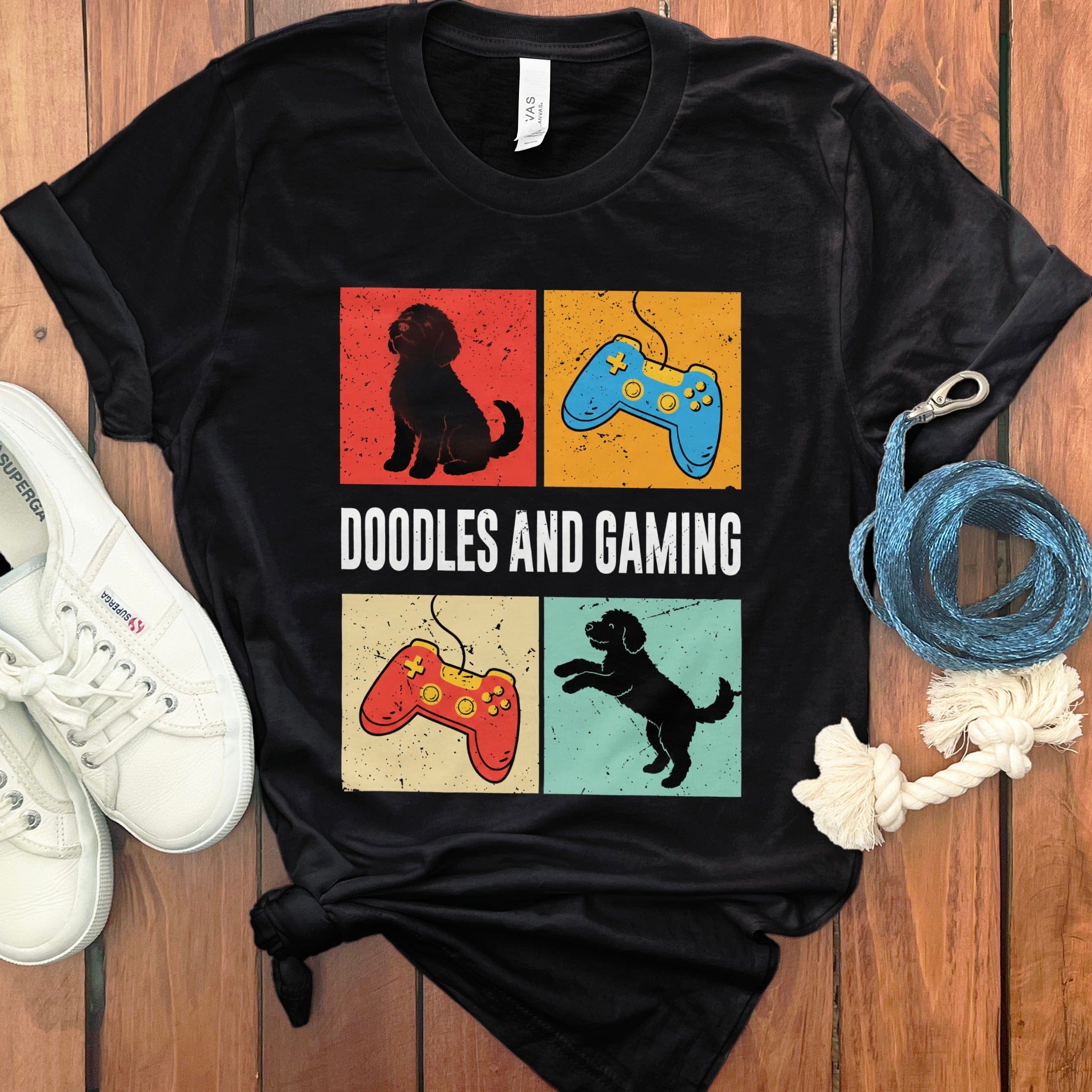 Doodles Gaming T-Shirt in Black / S by Puppy Jo