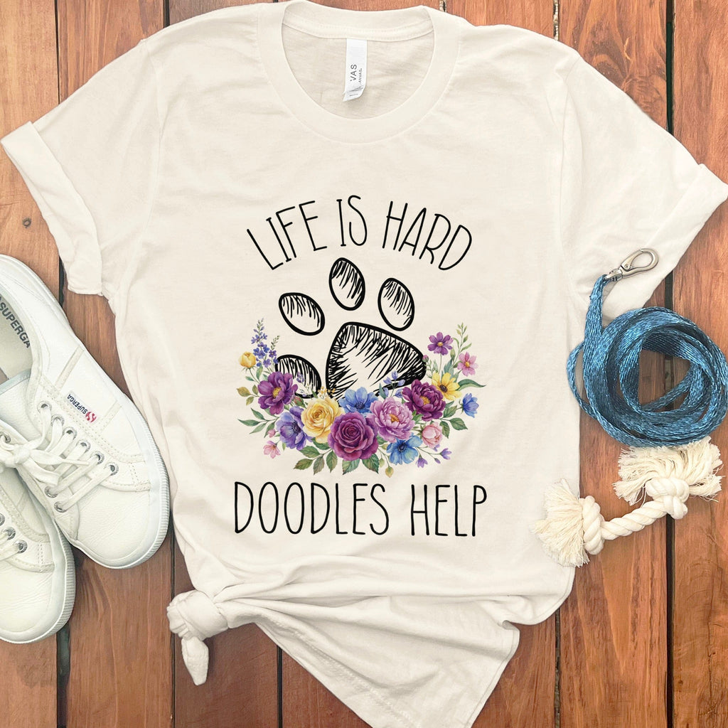 Doodles Help T-Shirt in Natural / S by Puppy Jo
