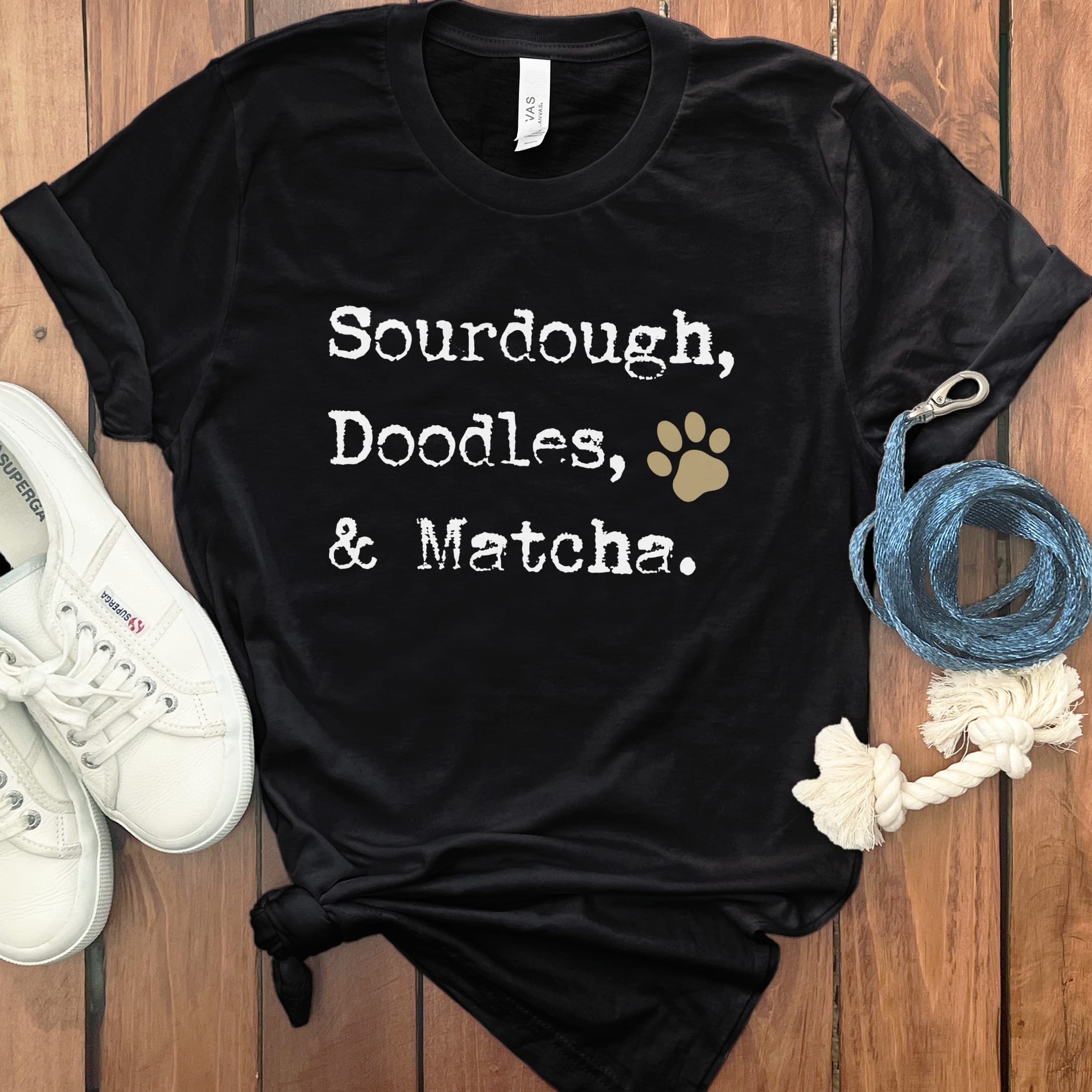 Doodles Matcha T-Shirt in Black / M by Puppy Jo