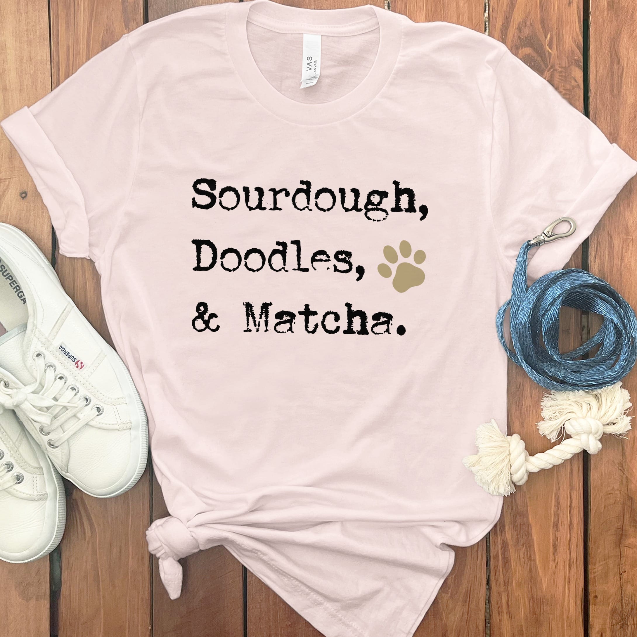 Doodles Matcha T-Shirt in Soft Pink / M by Puppy Jo