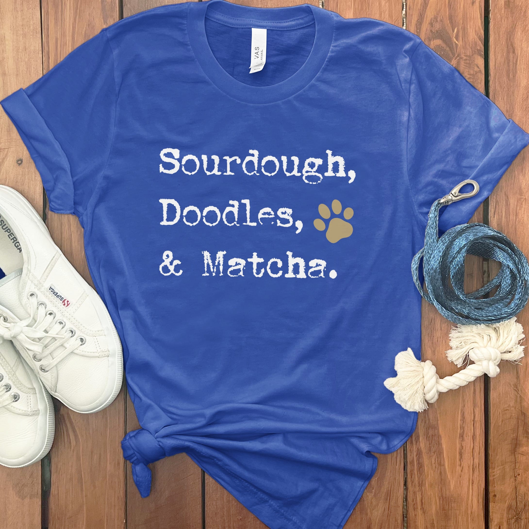 Doodles Matcha T-Shirt in True Royal / M by Puppy Jo