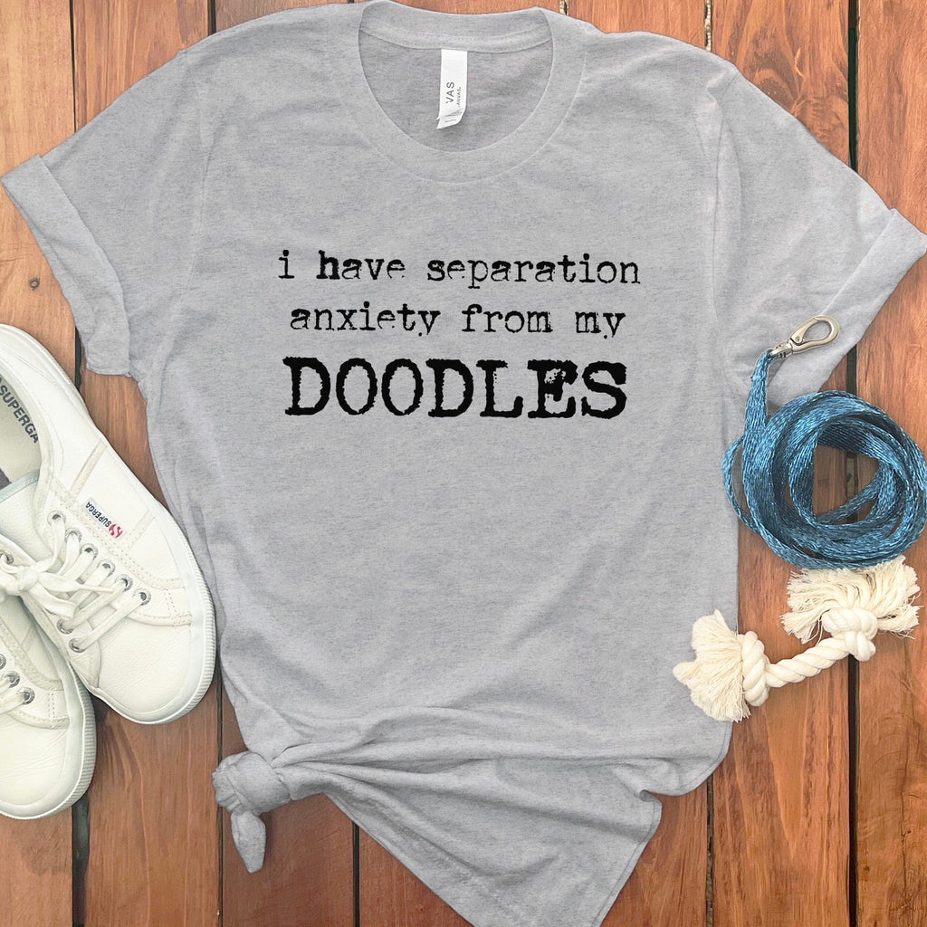 Doodles Separation T-Shirt in Athletic Heather / S by Puppy Jo