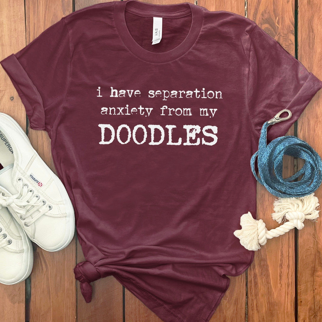 Doodles Separation T-Shirt in Maroon / S by Puppy Jo