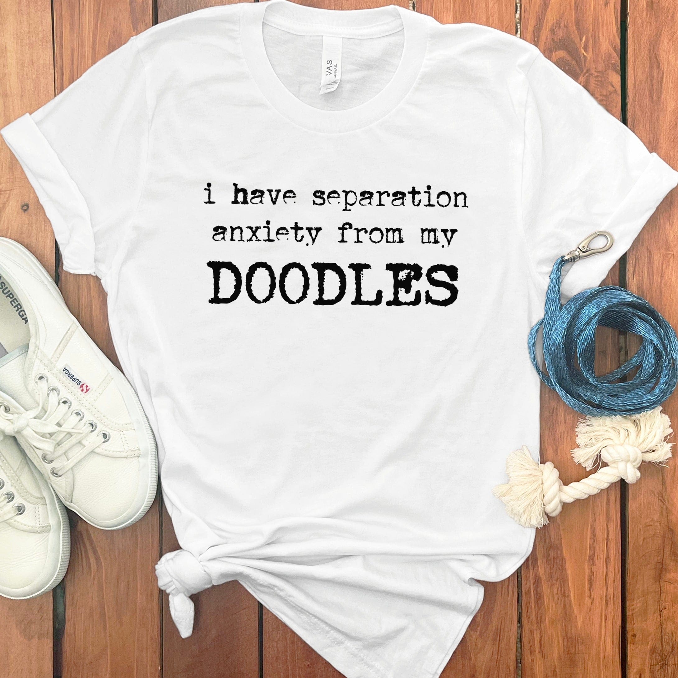 Doodles Separation T-Shirt in White / S by Puppy Jo