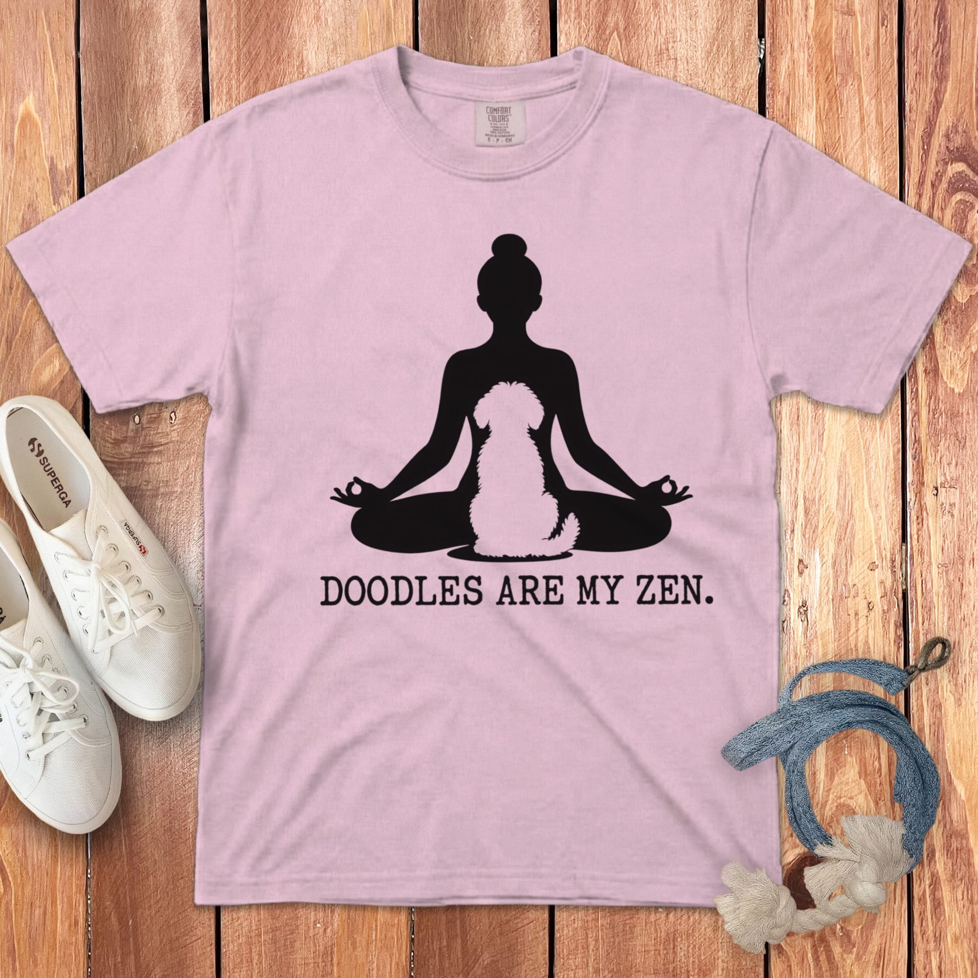 Doodles Zen Signature T-Shirt in Blossom / S by Puppy Jo
