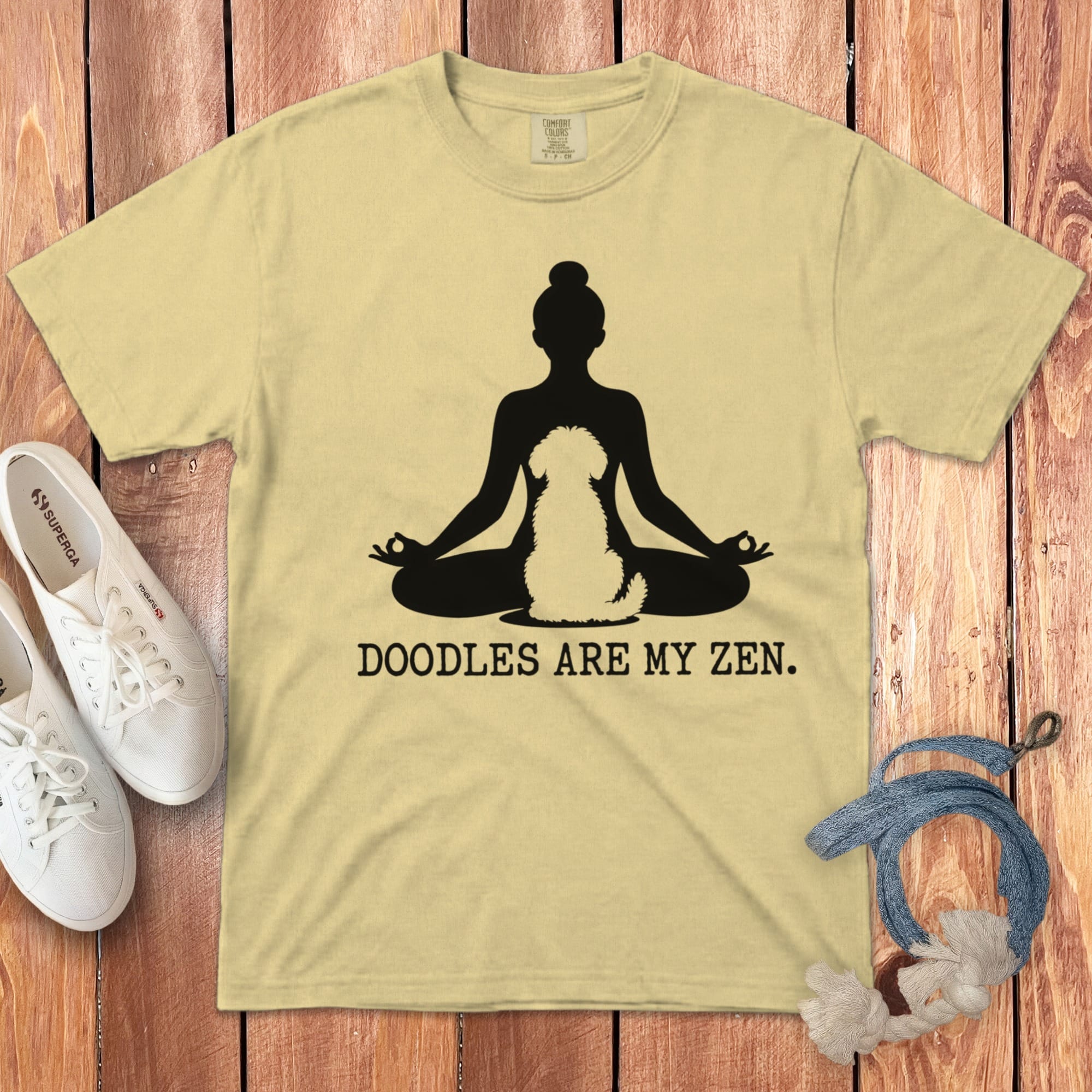 Doodles Zen Signature T-Shirt in Butter / S by Puppy Jo