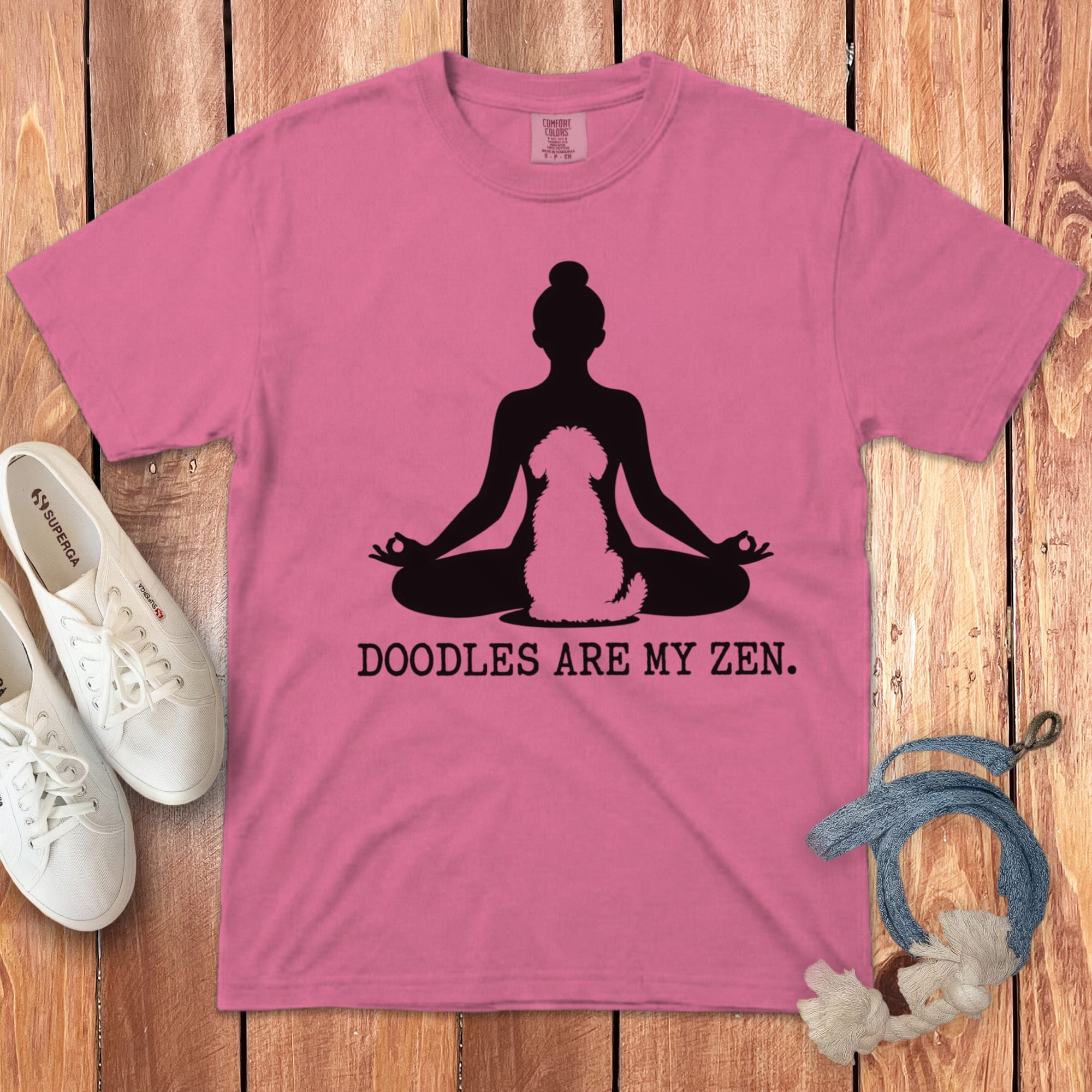 Doodles Zen Signature T-Shirt in Crunchberry / S by Puppy Jo