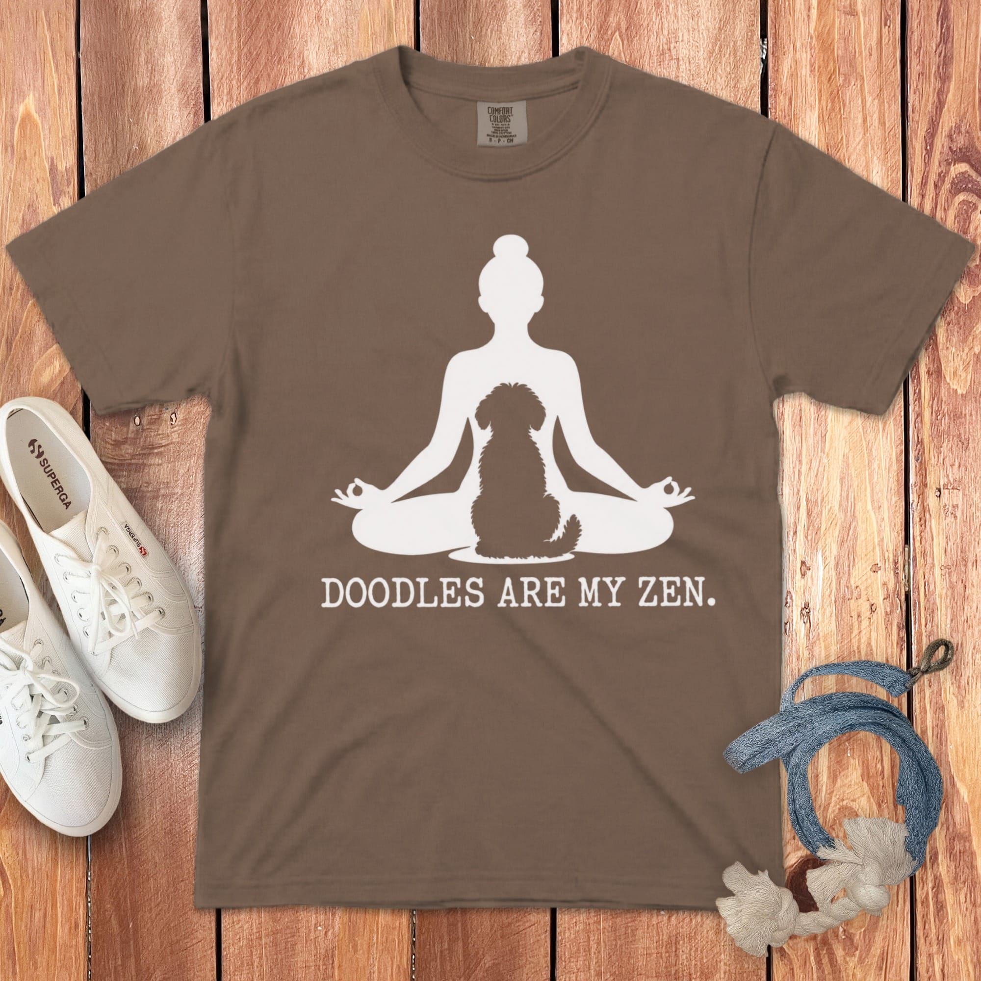 Doodles Zen Signature T-Shirt in Espresso / S by Puppy Jo