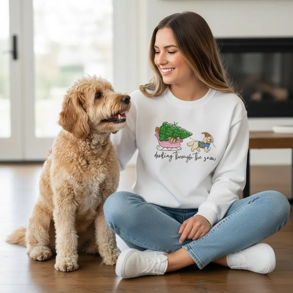 Doodling Through the Snow Sweatshirt in by Puppy Jo