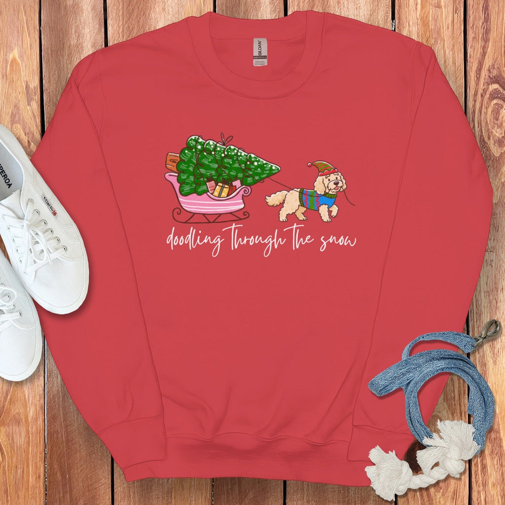 Doodling Through the Snow Sweatshirt in Red / S by Puppy Jo