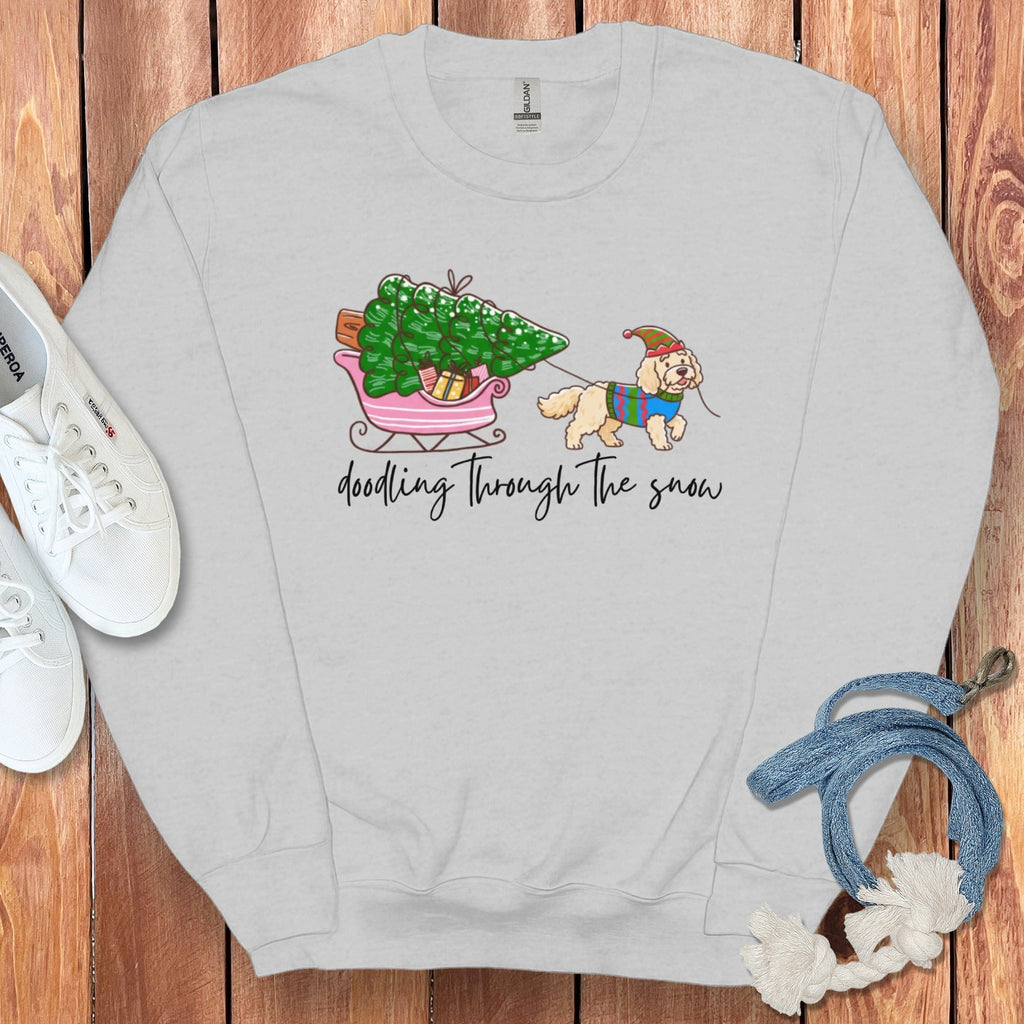 Doodling Through the Snow Sweatshirt in Sport Grey / S by Puppy Jo