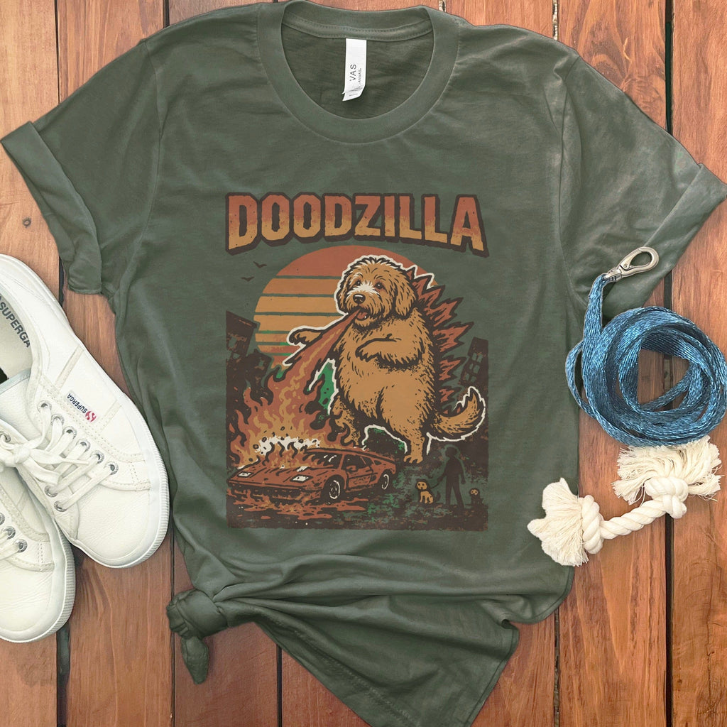 Doodzilla T-Shirt in Military Green / S by Puppy Jo