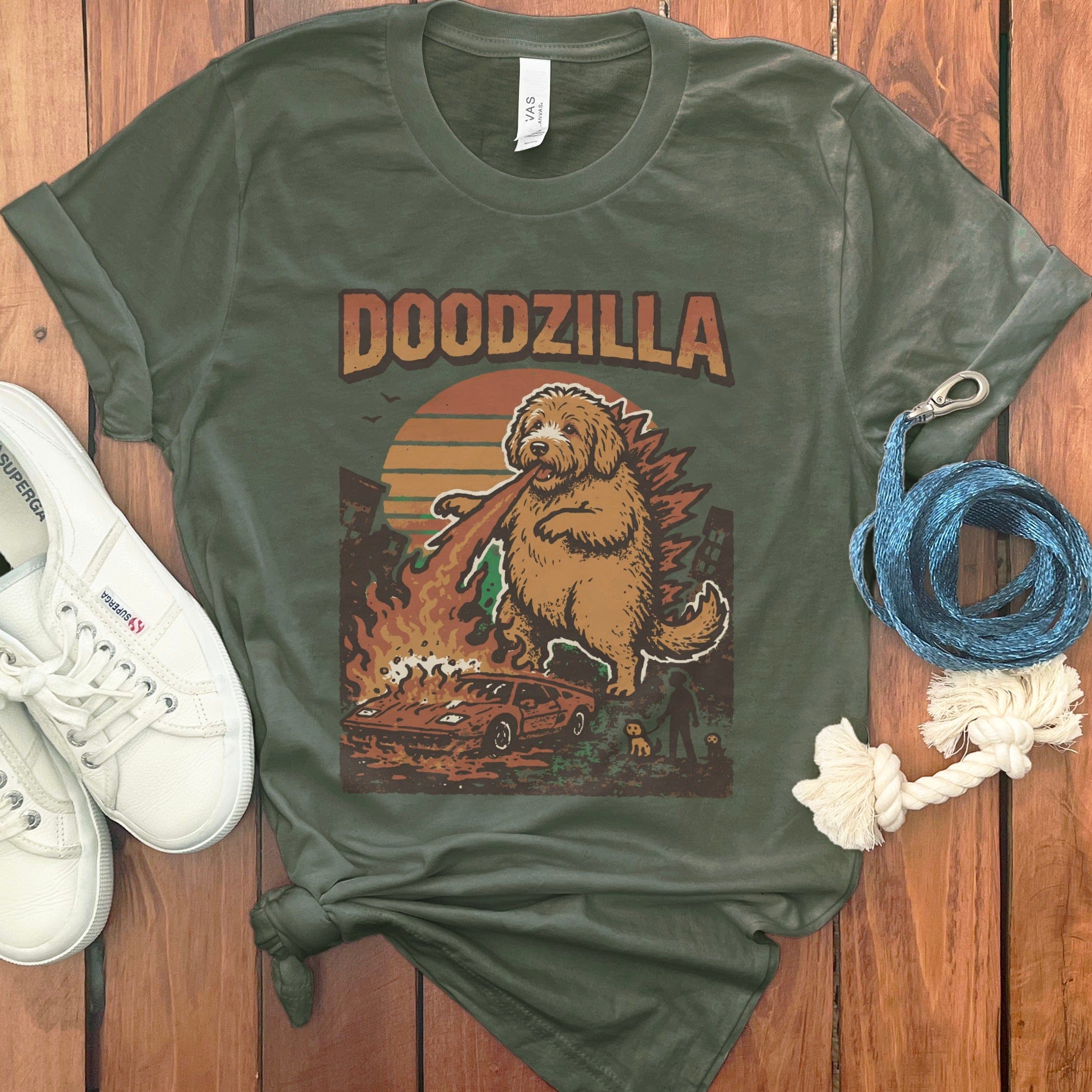Doodzilla T-Shirt in Military Green / S by Puppy Jo
