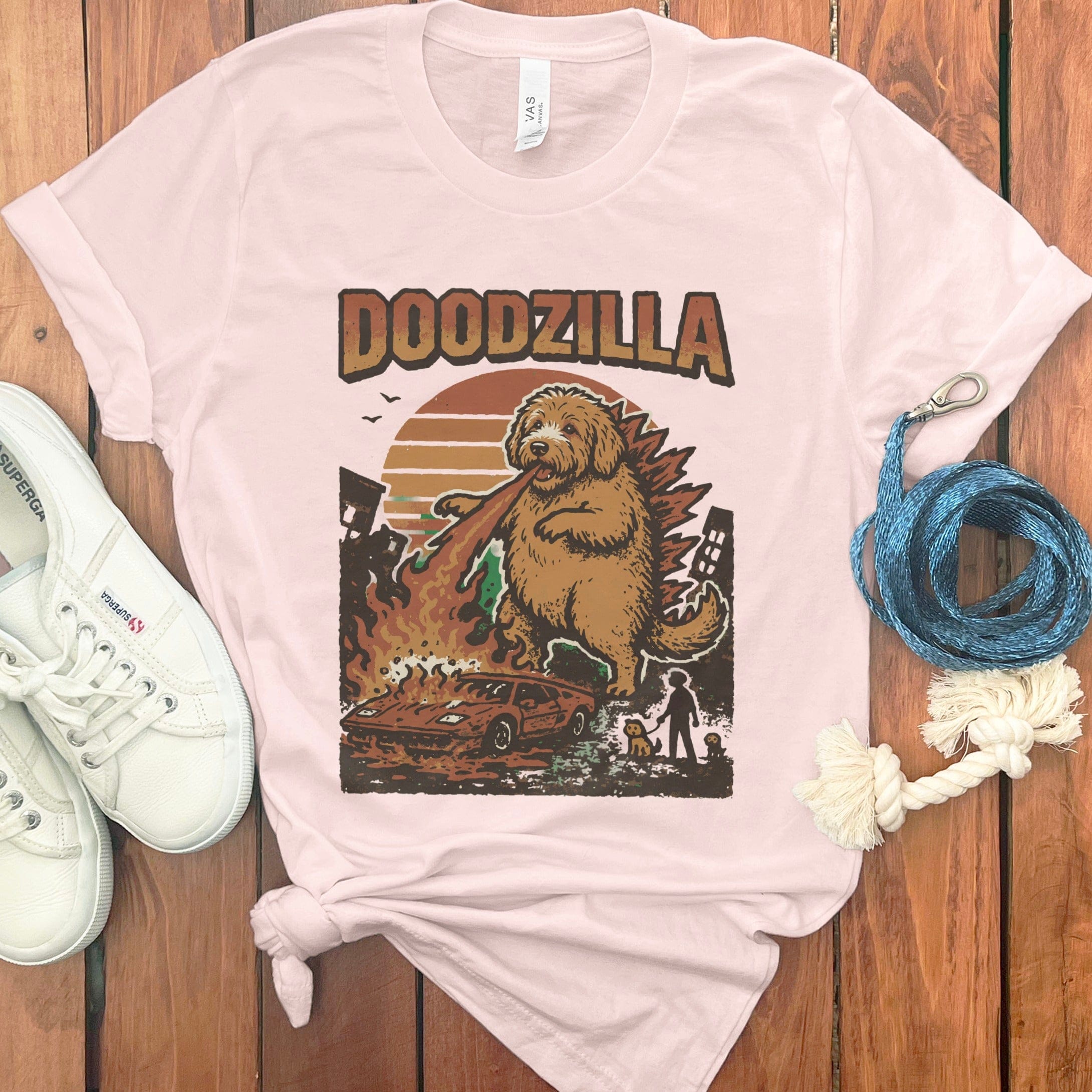 Doodzilla T-Shirt in Soft Pink / S by Puppy Jo