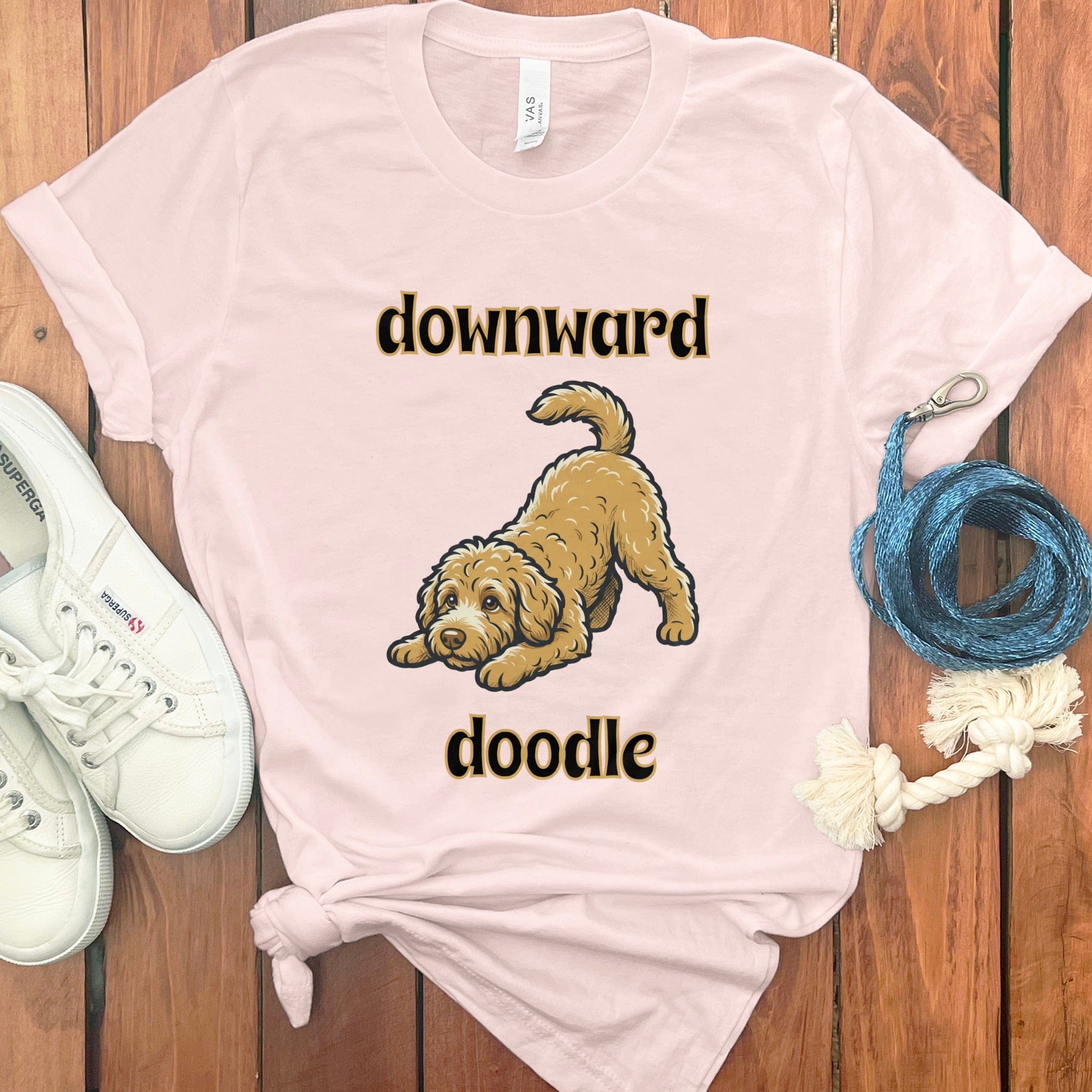 Downward Doodle T-Shirt in Soft Pink / S by Puppy Jo