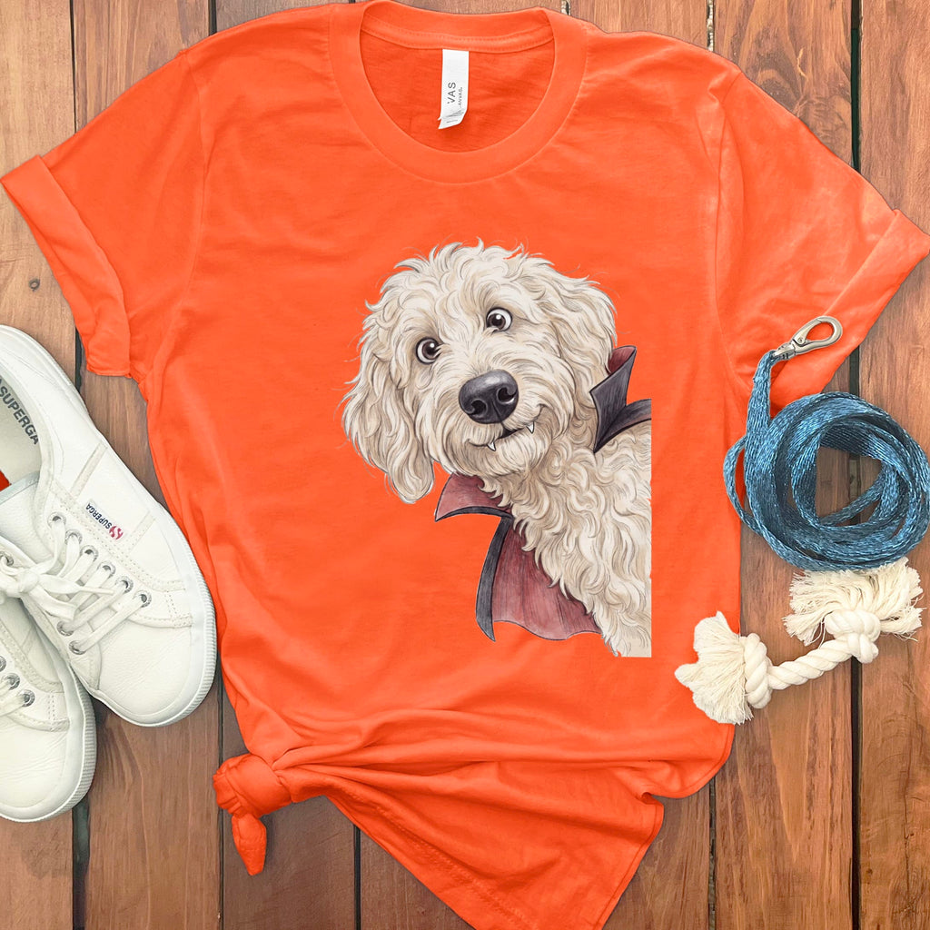 Dracula Maltipoo T-Shirt in Orange / S by Puppy Jo