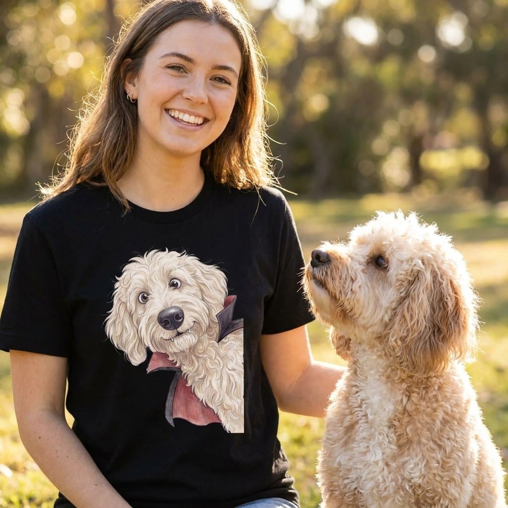 Dracula Maltipoo T-Shirt in by Puppy Jo